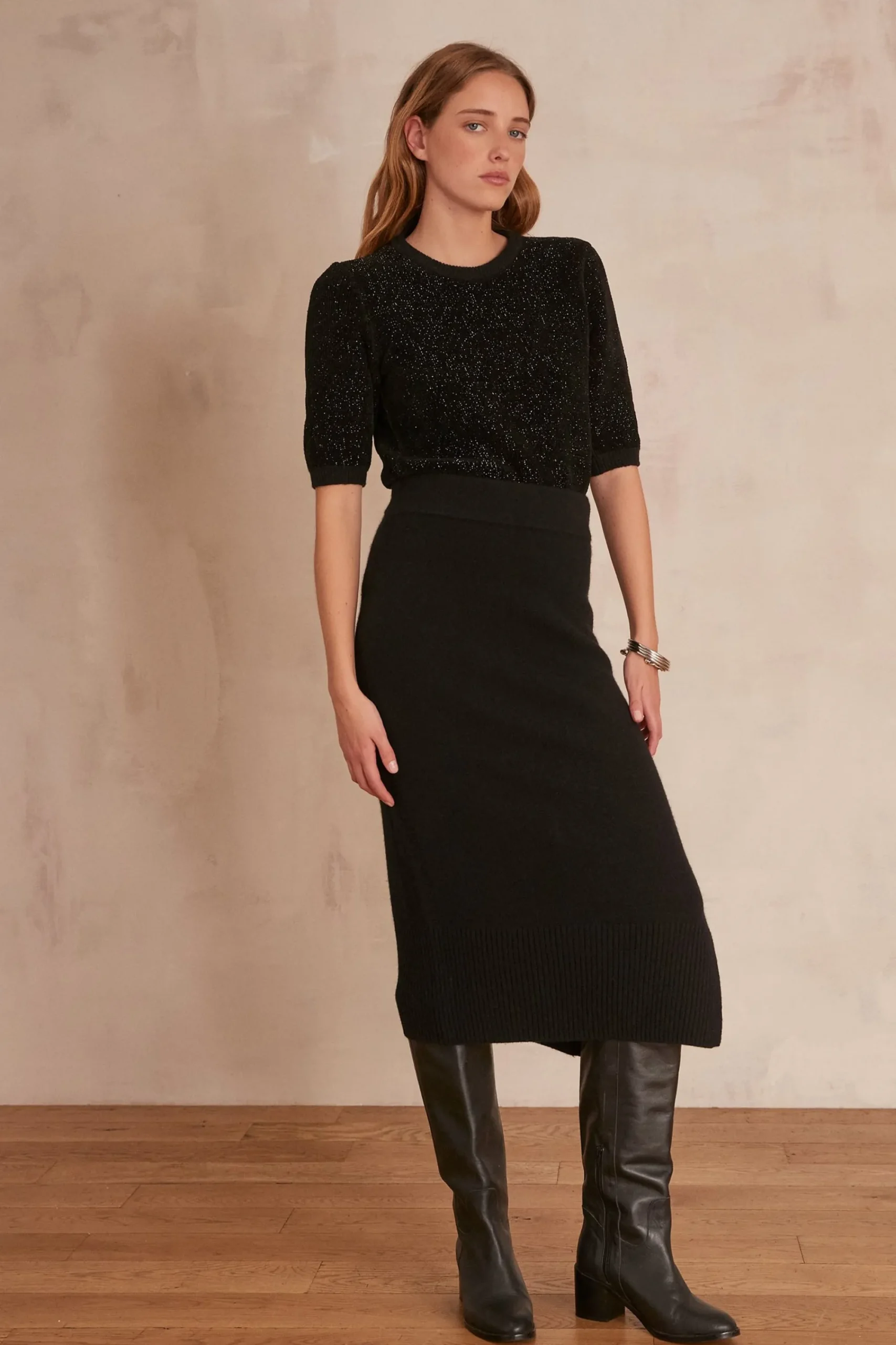 Maison 123 Jupes Longues Et Midi|Jupes Noires>Jupe EMILIE NOIR