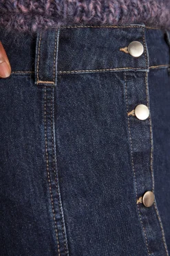 Maison 123 Jupes Longues Et Midi|Jupes En Jean>Jupe en jean ELISABETH INDIGO FONCE