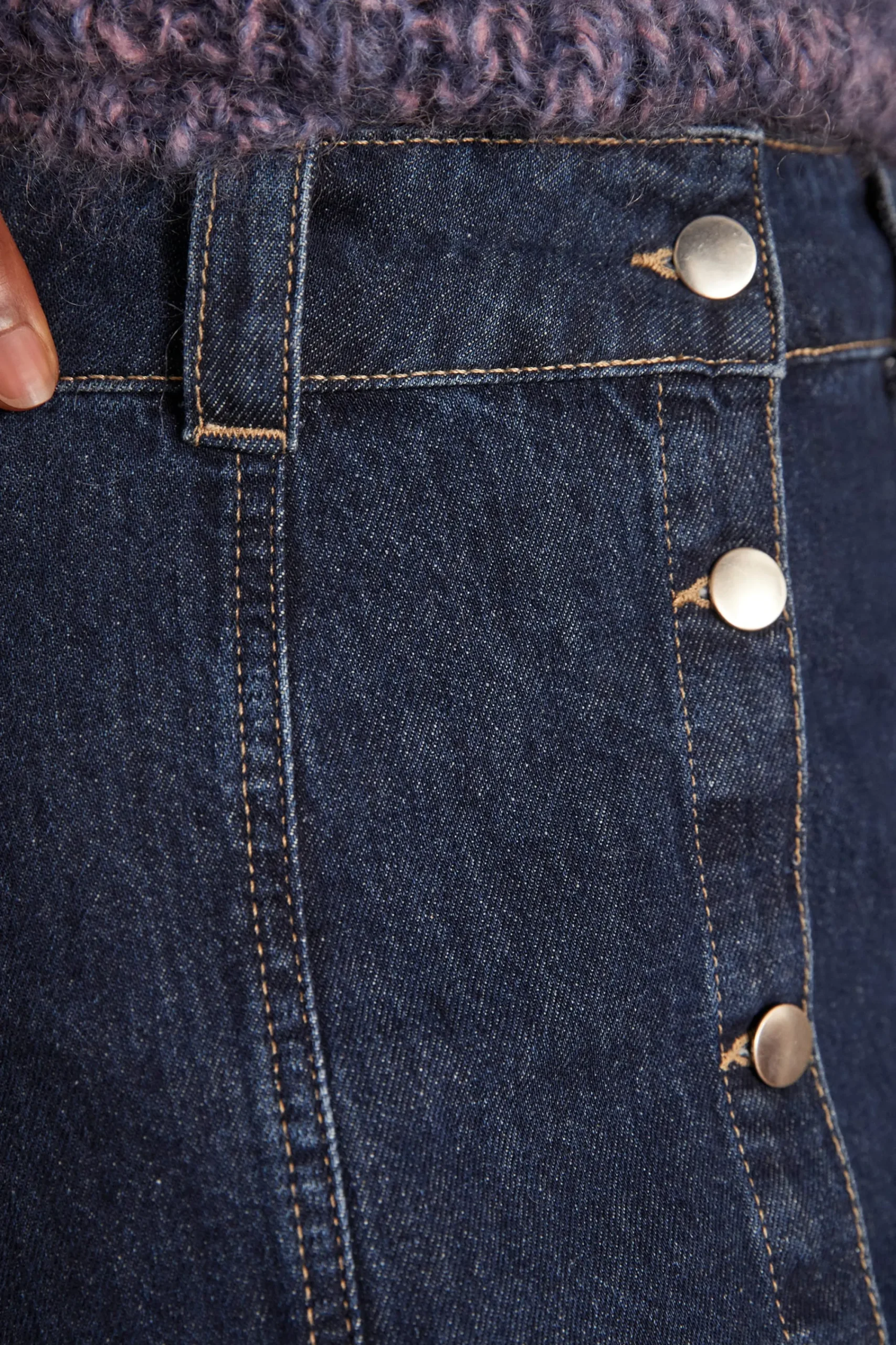 Maison 123 Jupes Longues Et Midi|Jupes En Jean>Jupe en jean ELISABETH INDIGO FONCE