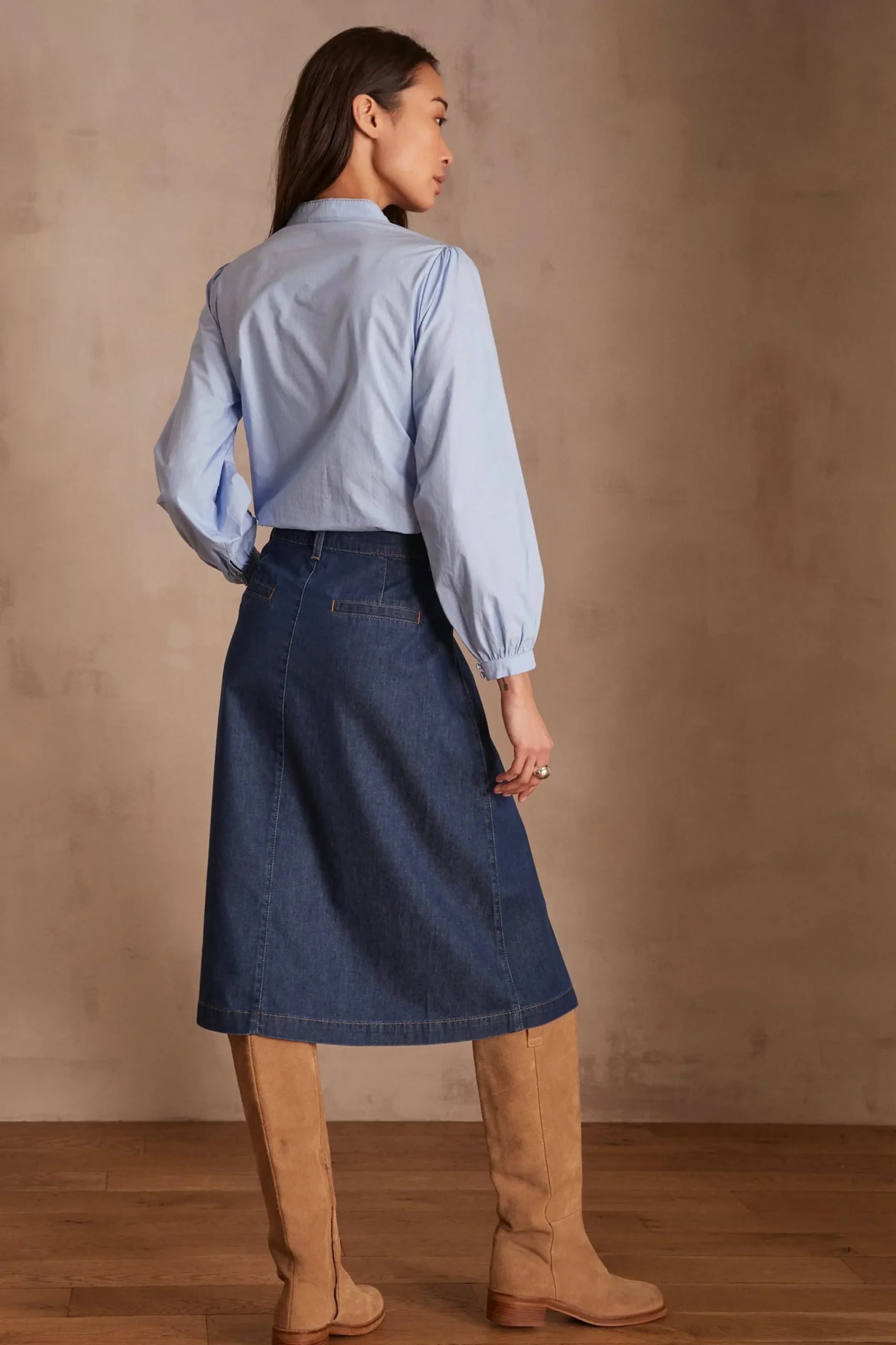 Maison 123 Jupes Longues Et Midi|Jupes En Jean>Jupe JUSTINE INDIGO FONCE