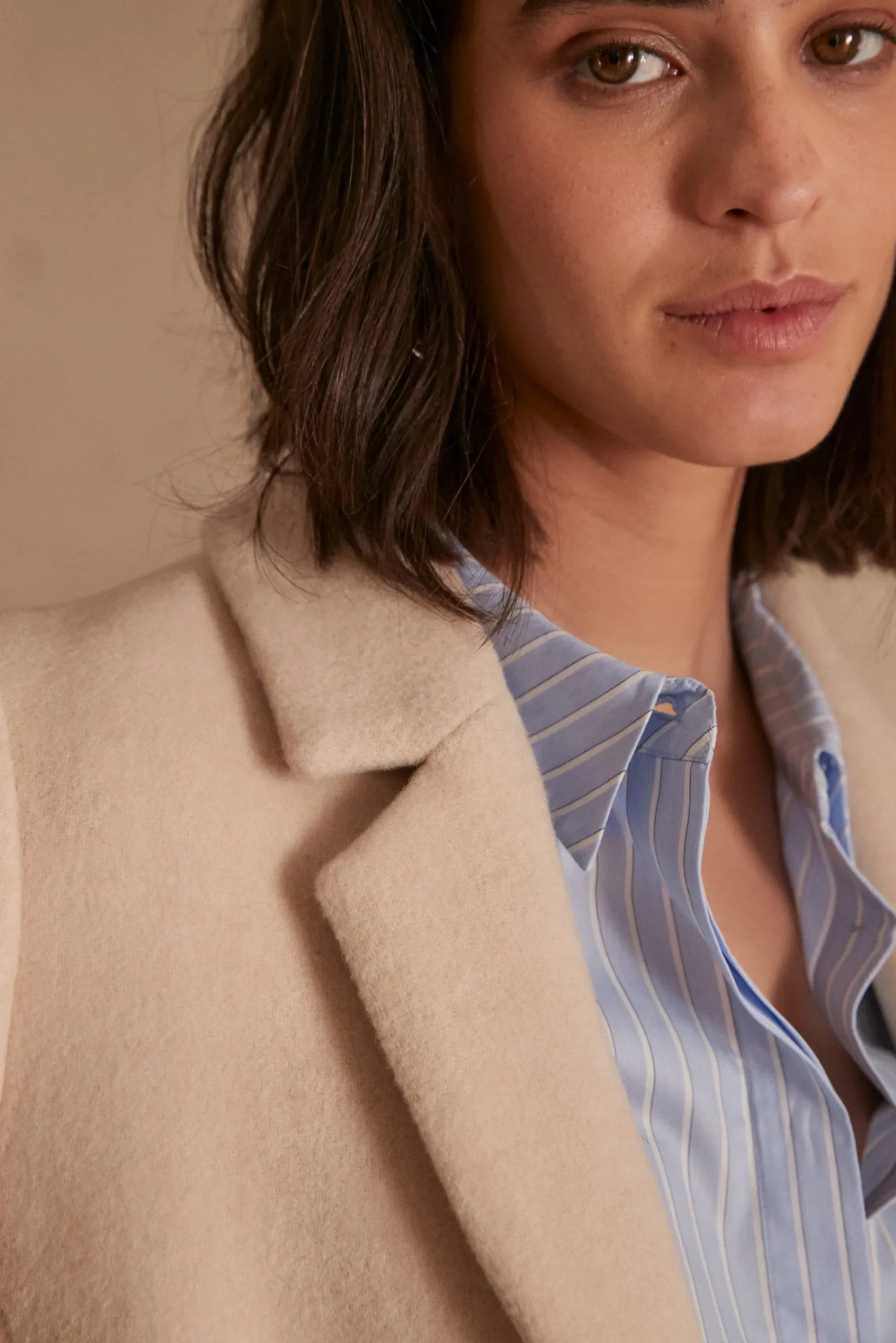 Maison 123 Manteaux Longs|Manteaux En Laine>Manteau en laine ANABELLE BIS NATUREL