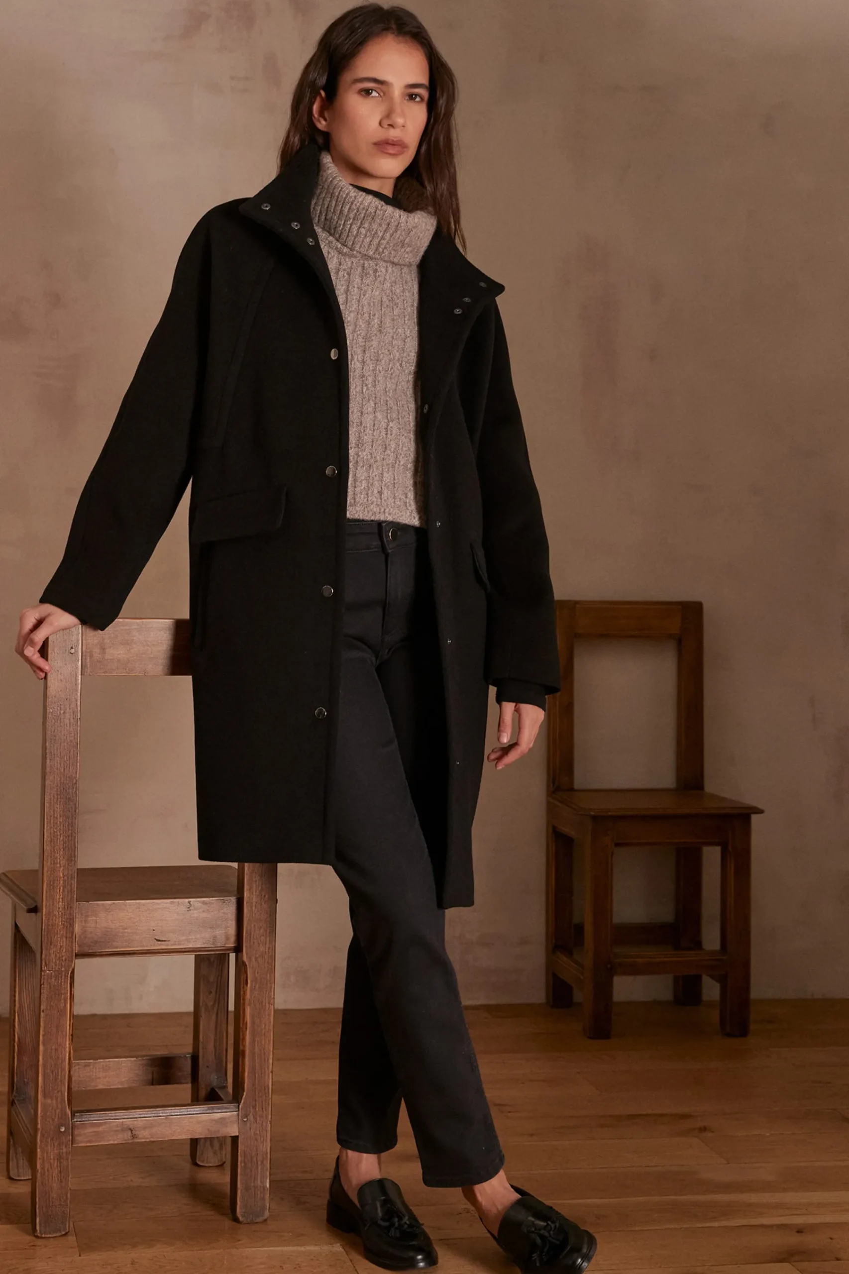 Maison 123 Manteaux Longs|Manteaux Courts>Manteau ALPHA NOIR