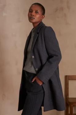 Maison 123 Manteaux Longs|Manteaux En Laine>Manteau ANABELLE GRIS SOURIS