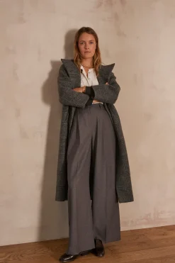 Maison 123 Manteaux Longs|Manteaux En Laine>Manteau ANGE CHARBON