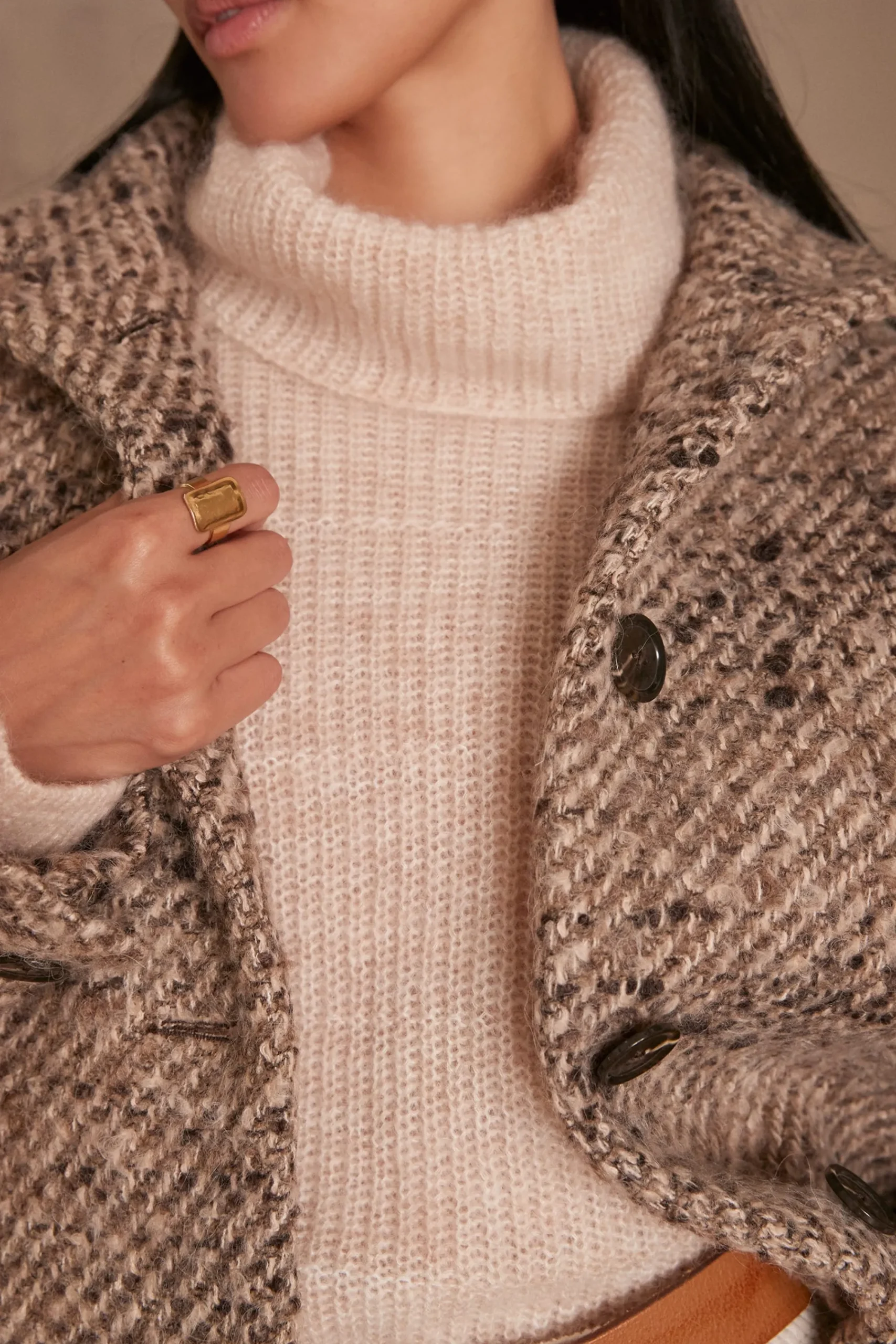 Maison 123 Manteaux Longs|Manteaux En Laine>Manteau ARMANCE TAUPE CLAIR