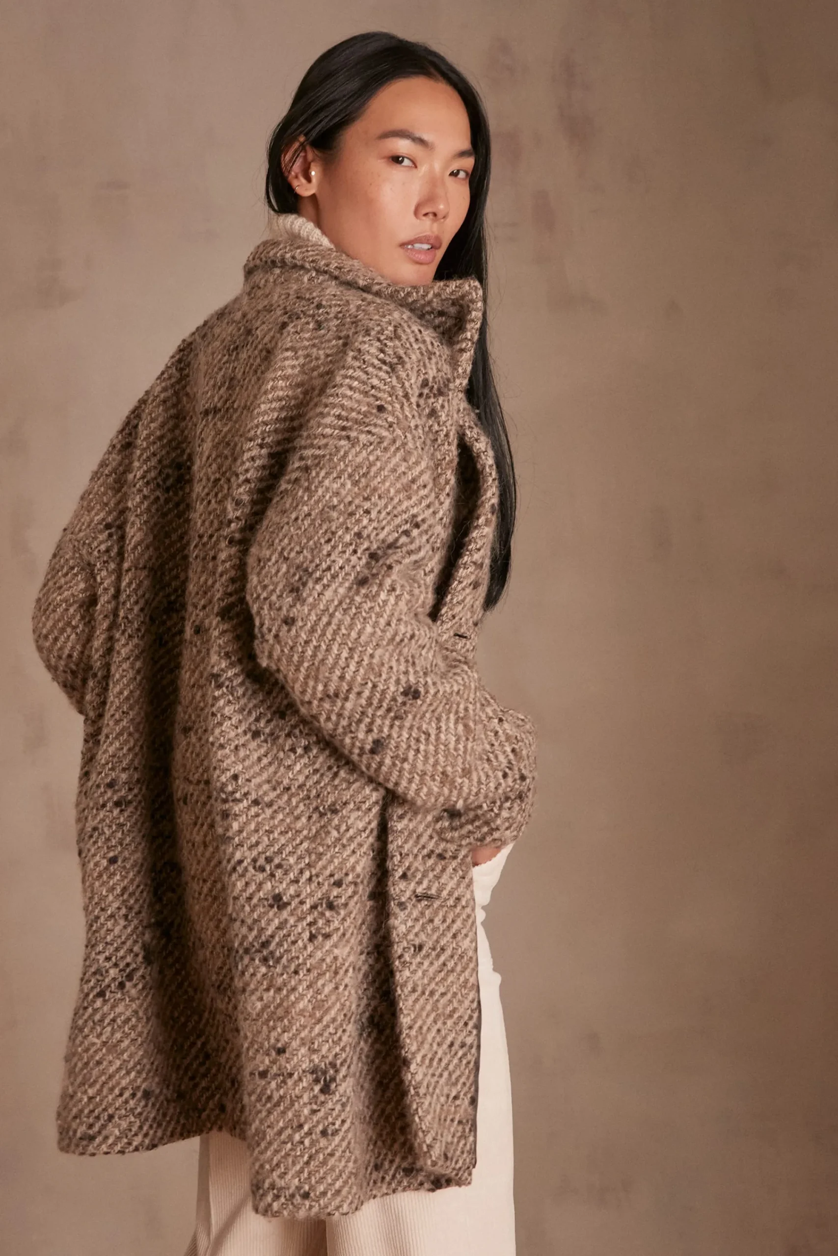 Maison 123 Manteaux Longs|Manteaux En Laine>Manteau ARMANCE TAUPE CLAIR