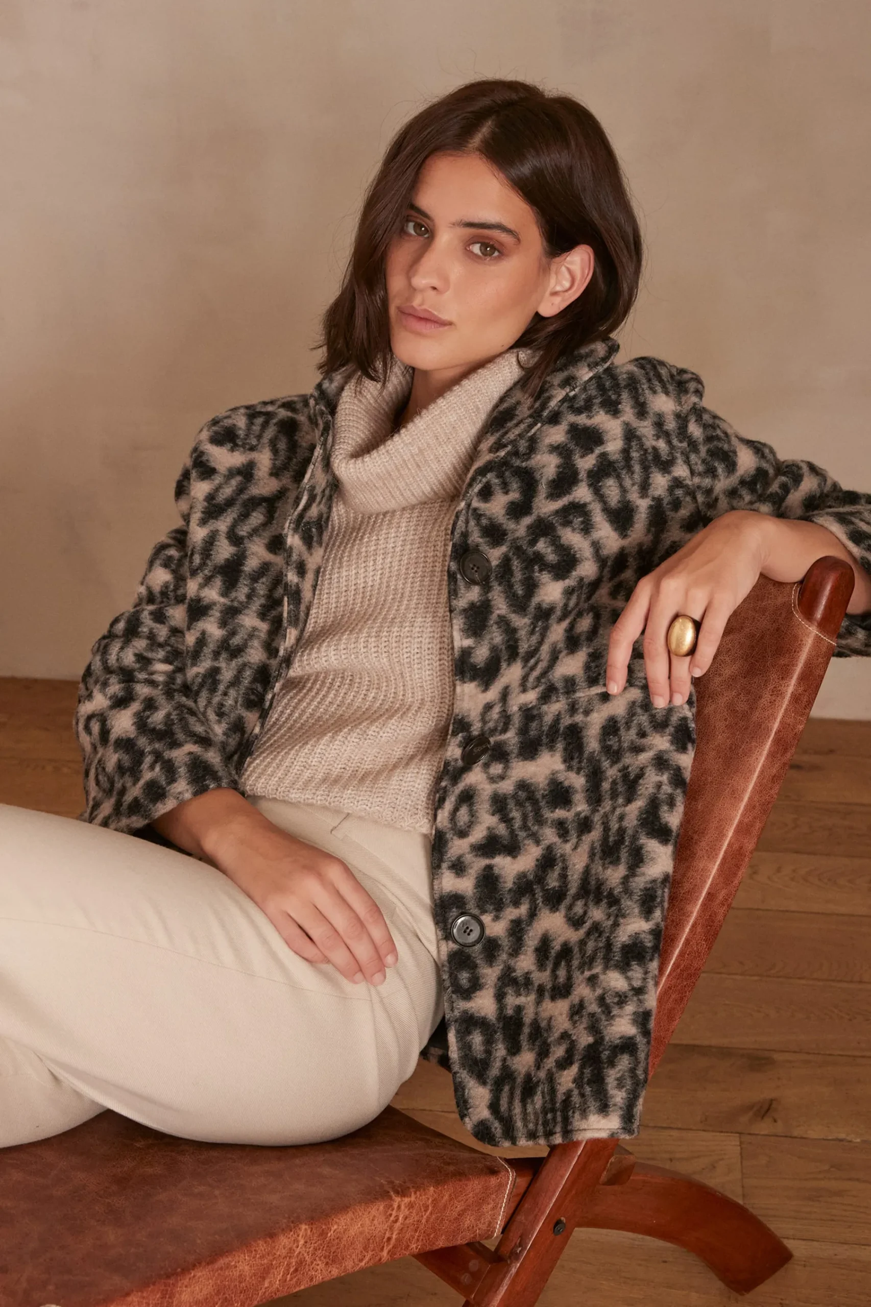 Maison 123 Manteaux Courts|Manteaux En Laine>Manteau en laine LAMIA TAUPE CLAIR
