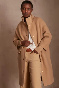 Maison 123 Manteaux Longs|Manteaux En Laine>Manteau MAGDA CAMEL