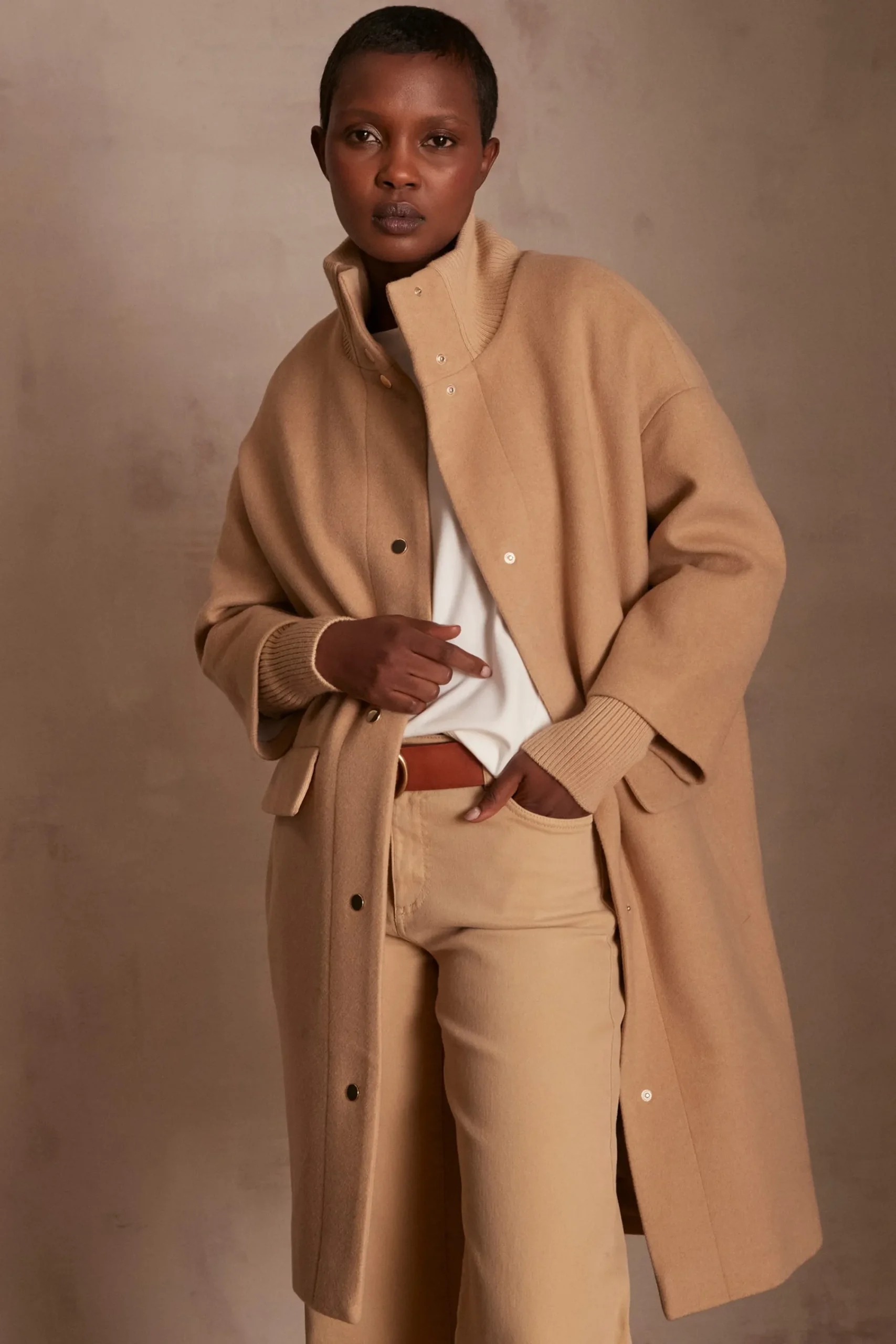 Maison 123 Manteaux Longs|Manteaux En Laine>Manteau MAGDA CAMEL