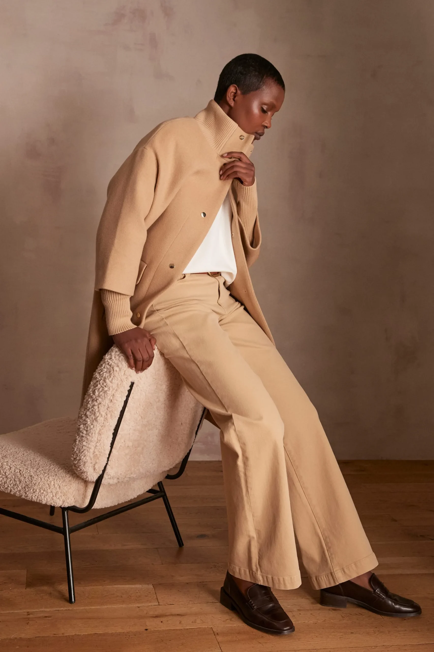 Maison 123 Manteaux Longs|Manteaux En Laine>Manteau MAGDA CAMEL