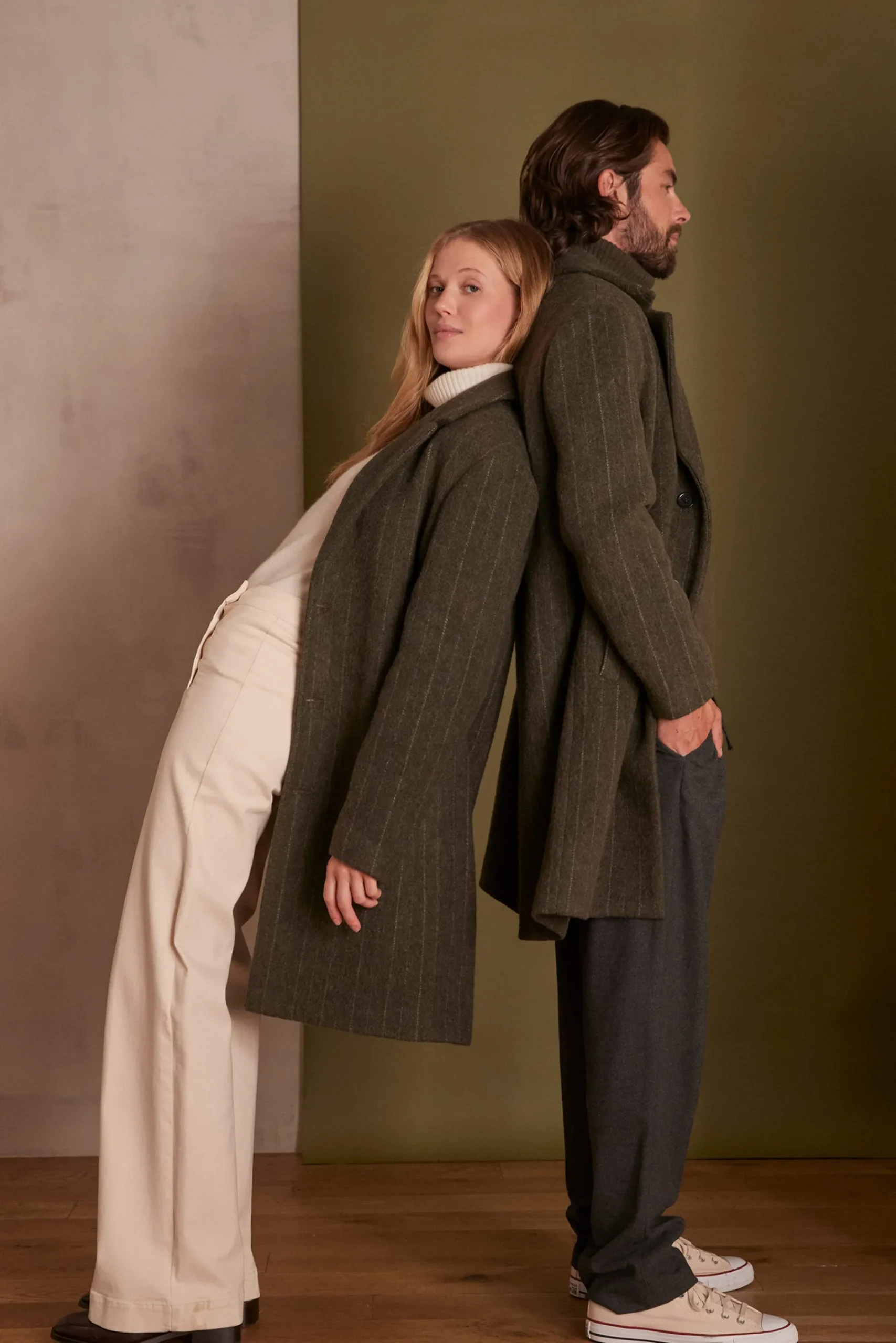 Maison 123 Manteaux Longs|Manteaux En Laine>Manteau unisexe DANY KAKI