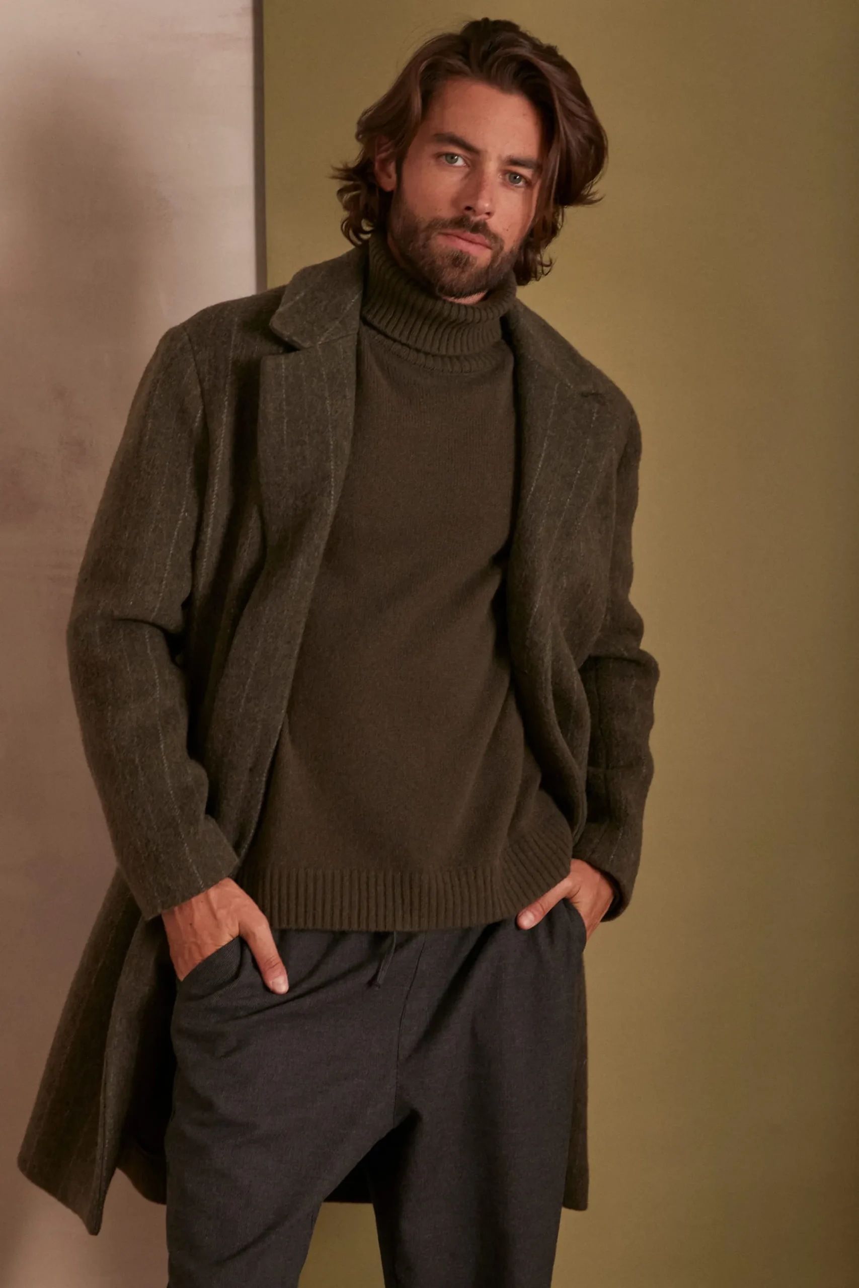 Maison 123 Manteaux Longs|Manteaux En Laine>Manteau unisexe DANY KAKI