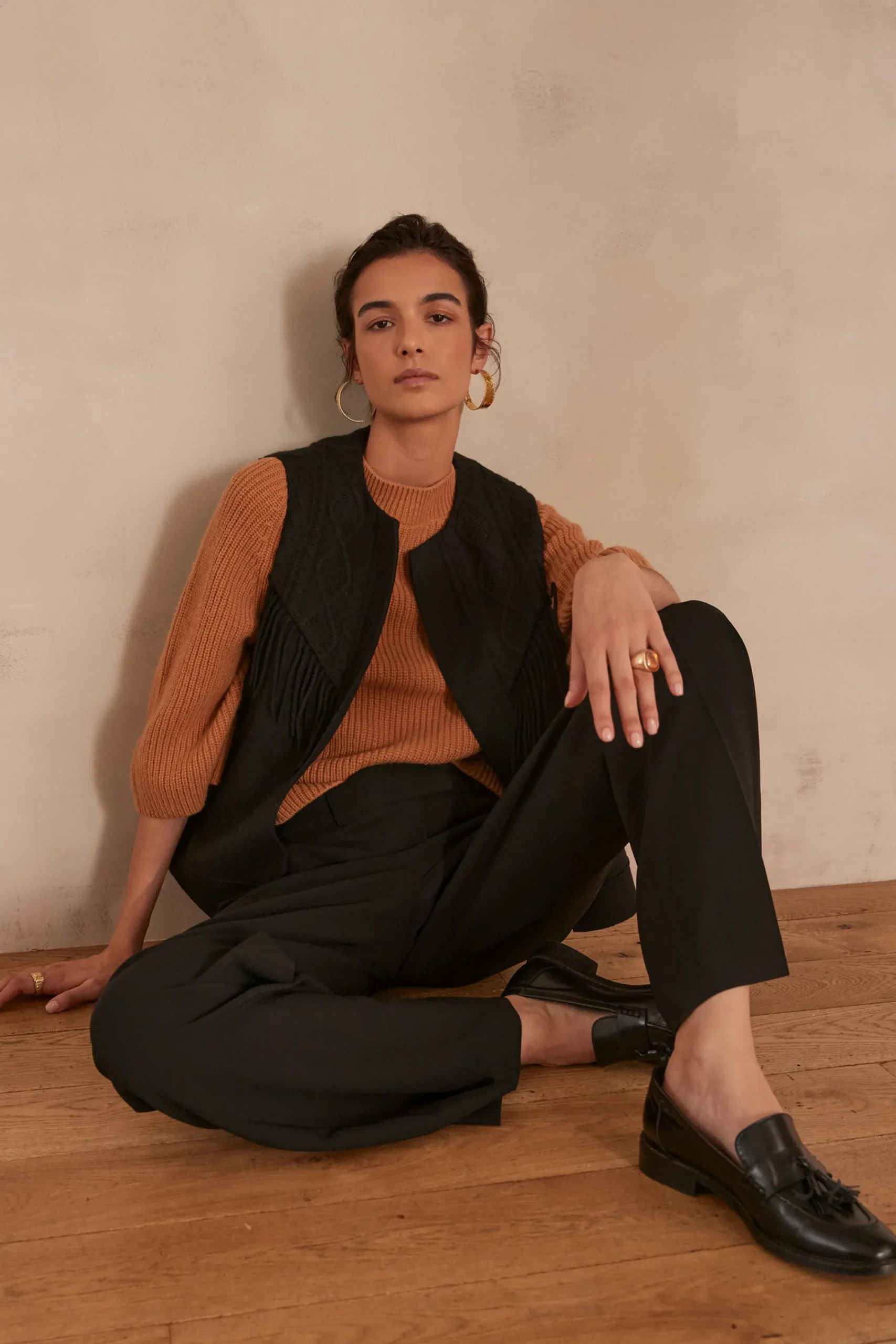 Maison 123 Pantalons De Tailleur|Pantalons Fluides>Pantalon de tailleur large LAYLA Produit labellisé We Care mettant en avant l'utilisation de matières plus responsables et la valorisation de la production locale NOIR