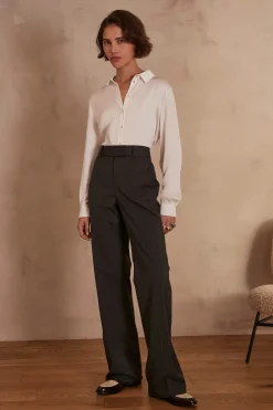 Maison 123 Pantalons De Tailleur|Pantalons Fluides>Pantalon de tailleur large LAYLA ANTHRACITE