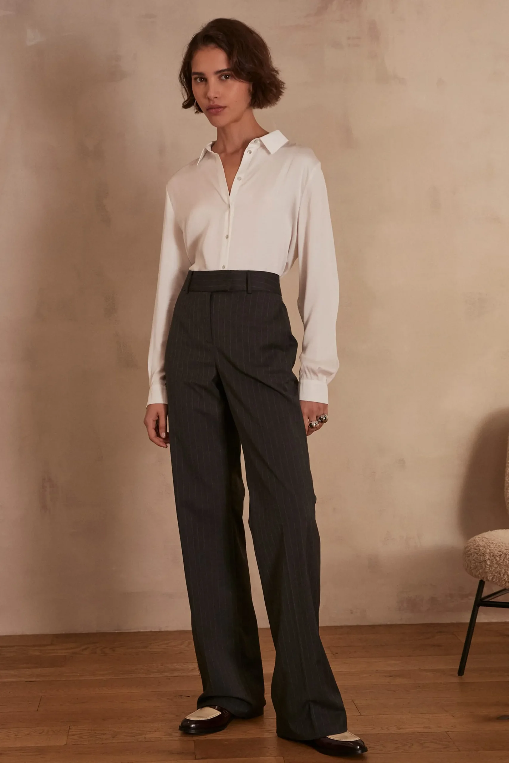 Maison 123 Pantalons De Tailleur|Pantalons Fluides>Pantalon de tailleur large LAYLA ANTHRACITE