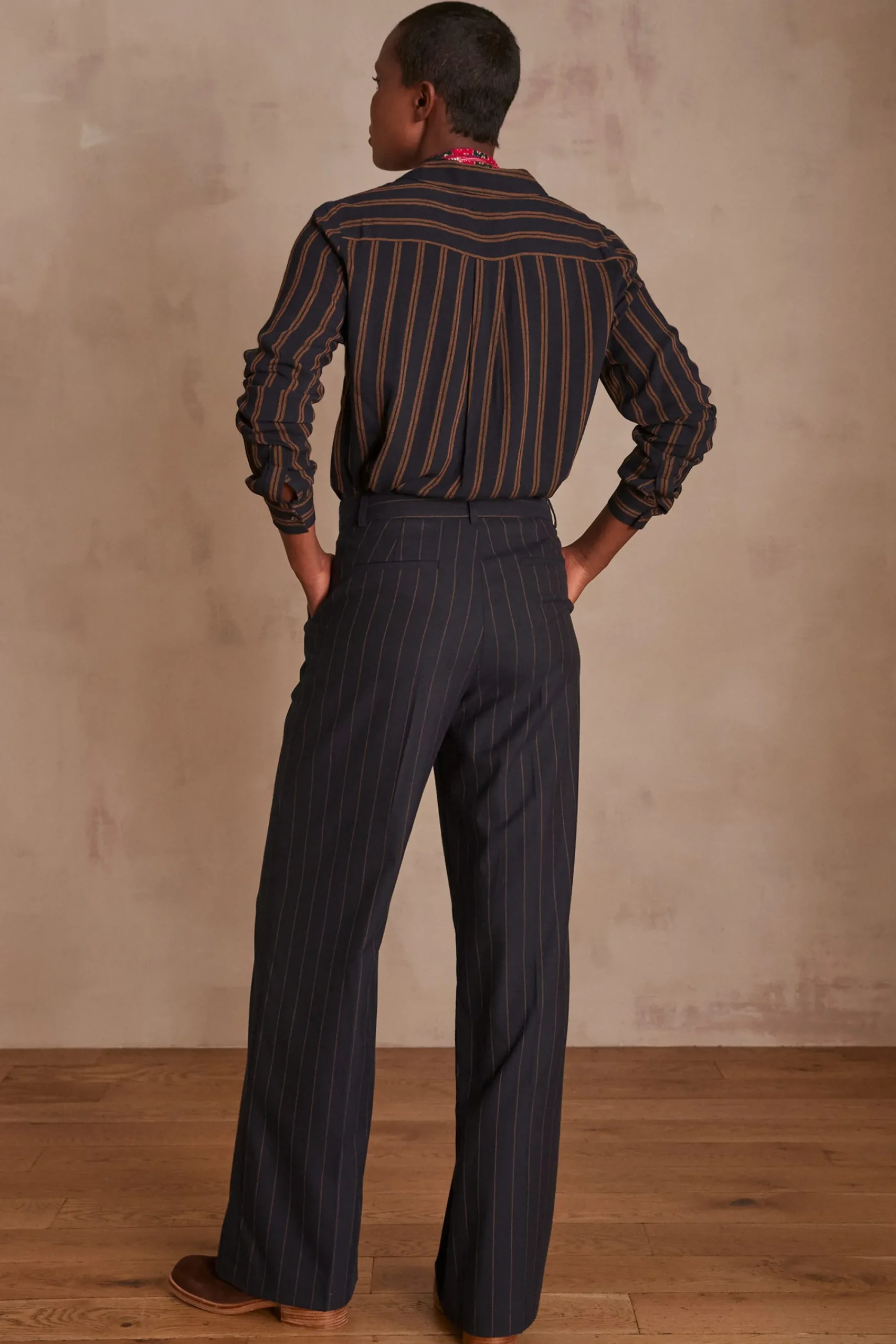 Maison 123 Pantalons Fluides|Pantalons Larges>Pantalon de tailleur large FERGUSON MARINE