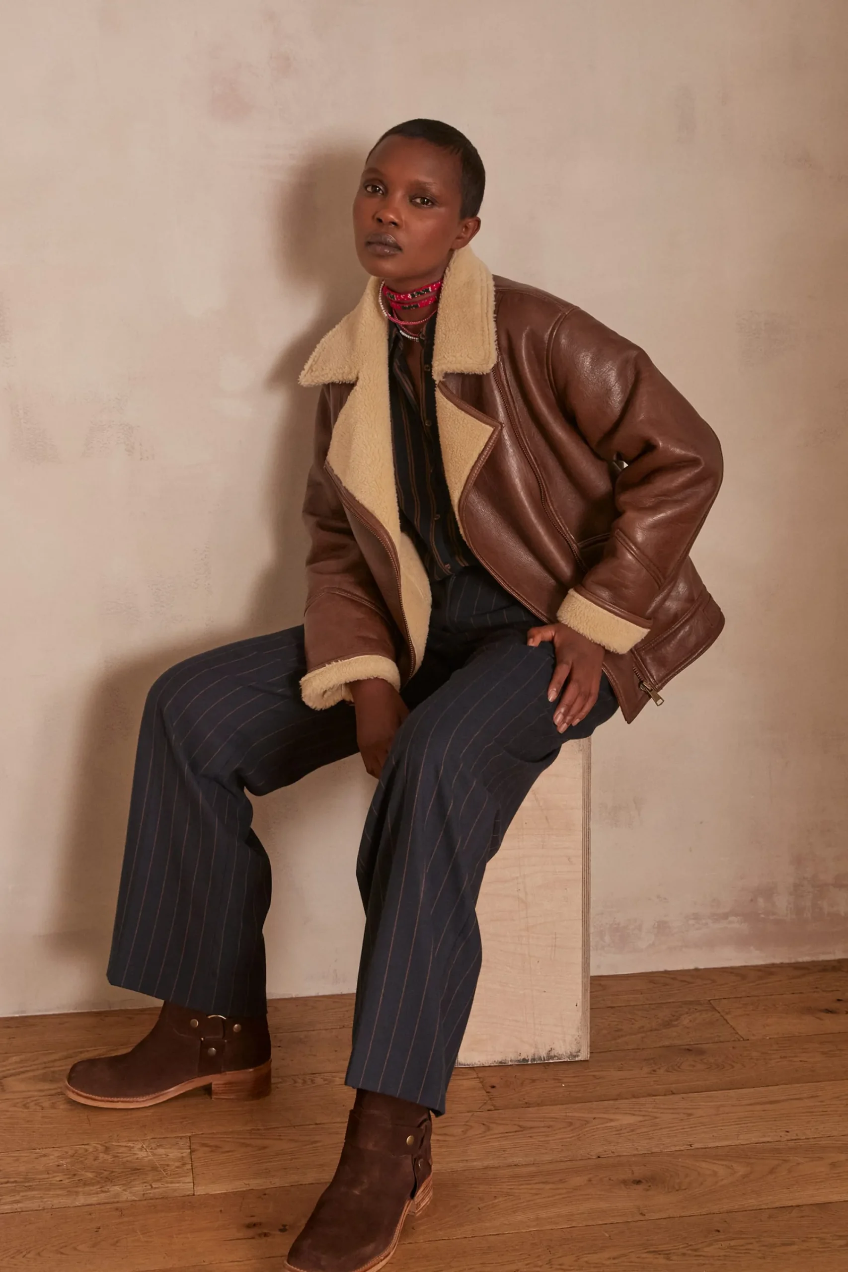 Maison 123 Pantalons Fluides|Pantalons Larges>Pantalon de tailleur large FERGUSON MARINE