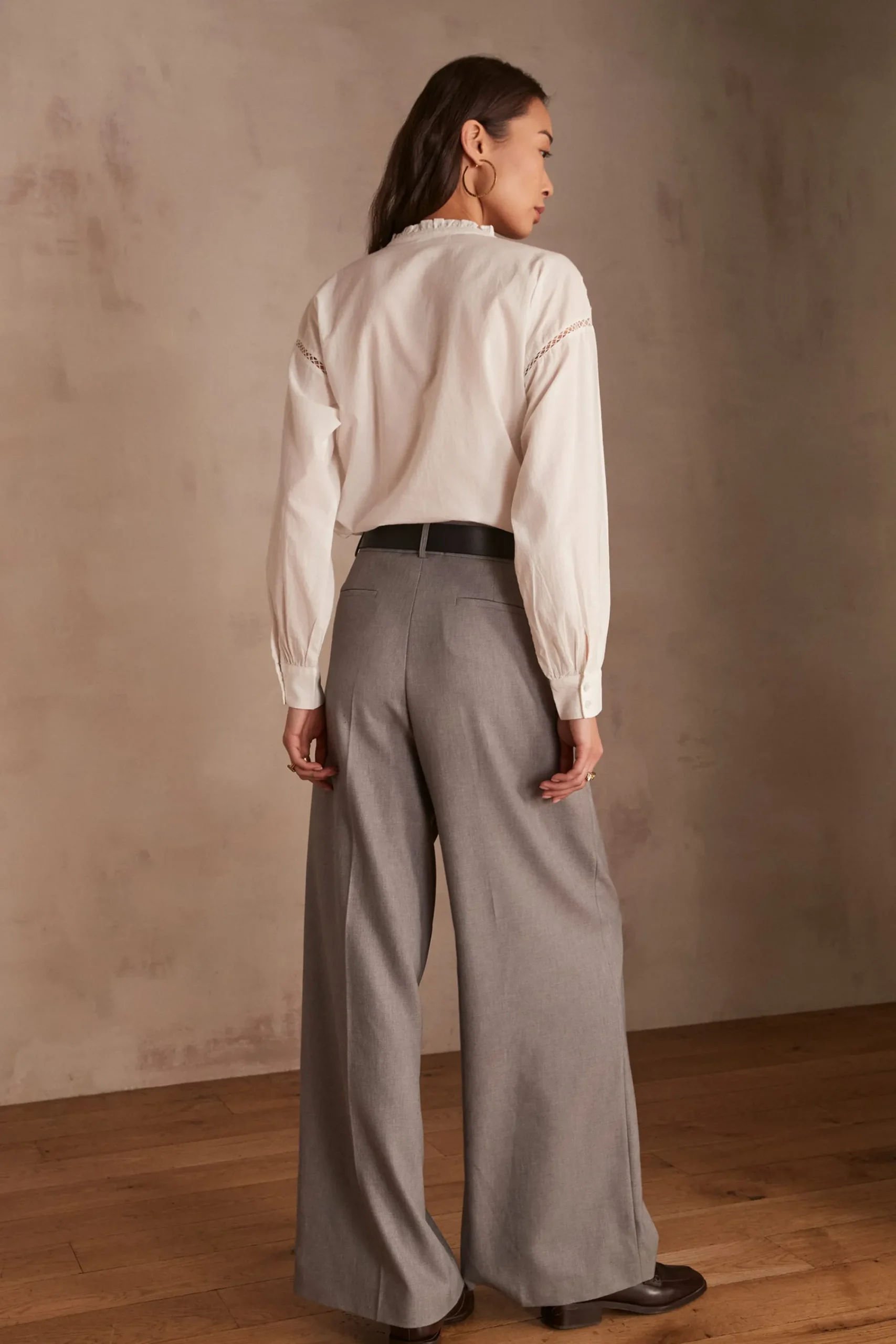 Maison 123 Pantalons Fluides|Pantalons Larges>Pantalon de tailleur large FLAUBERT GRIS SOURIS