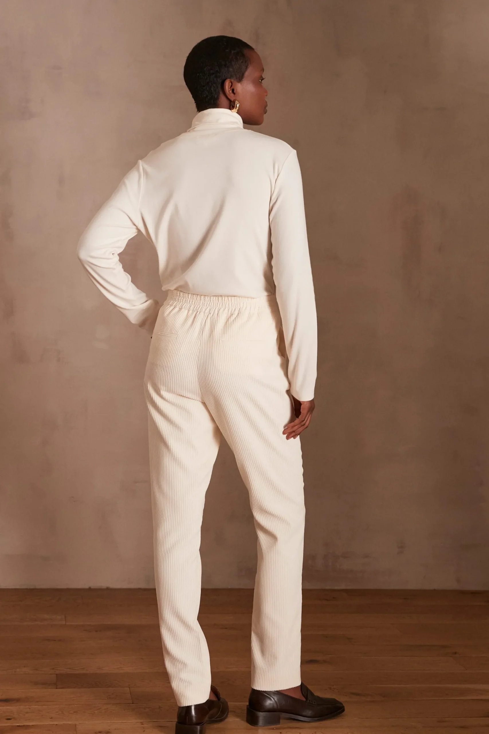 Maison 123 Pantalons En Velours>Pantalon FELIZ CREME