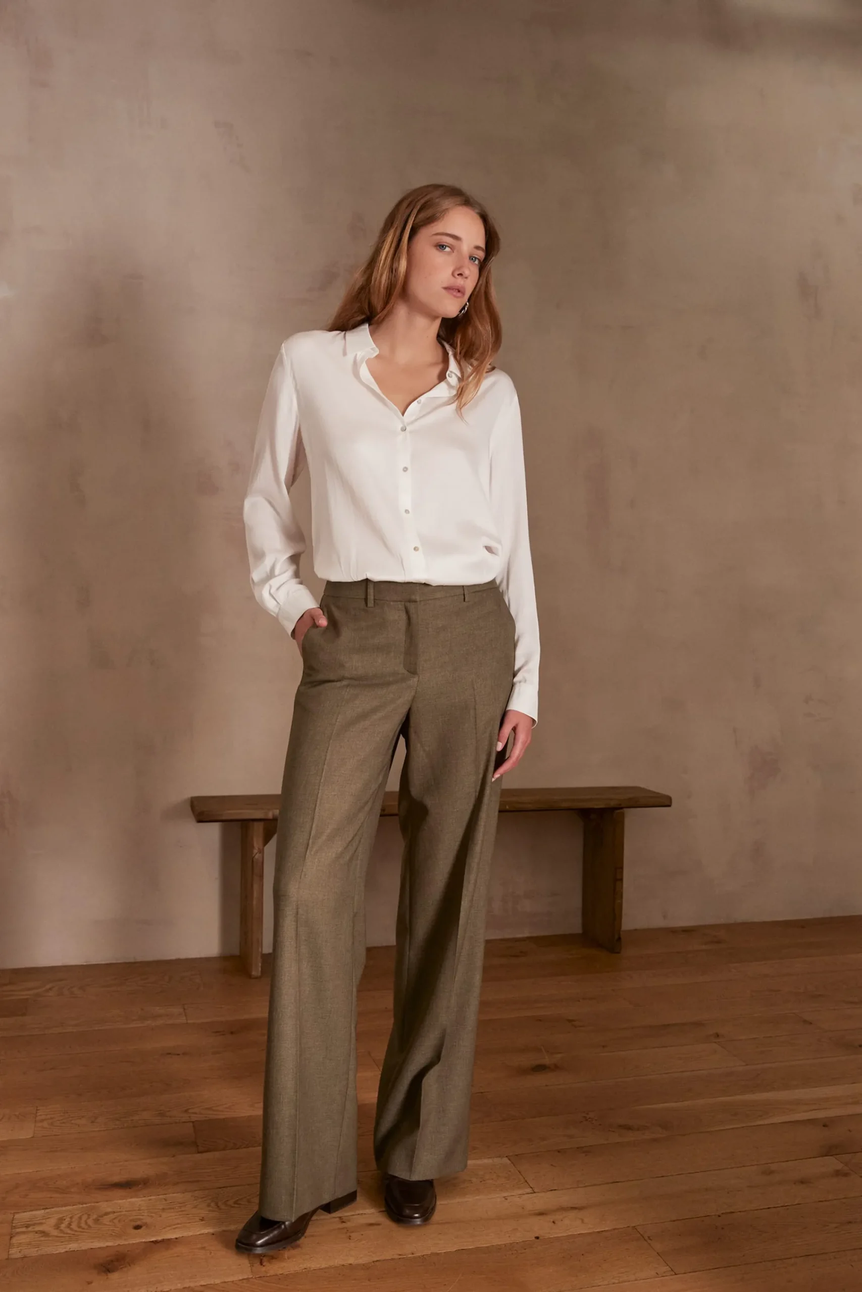 Maison 123 Pantalons Fluides|Pantalons Larges>Pantalon FERGUSON KAKI