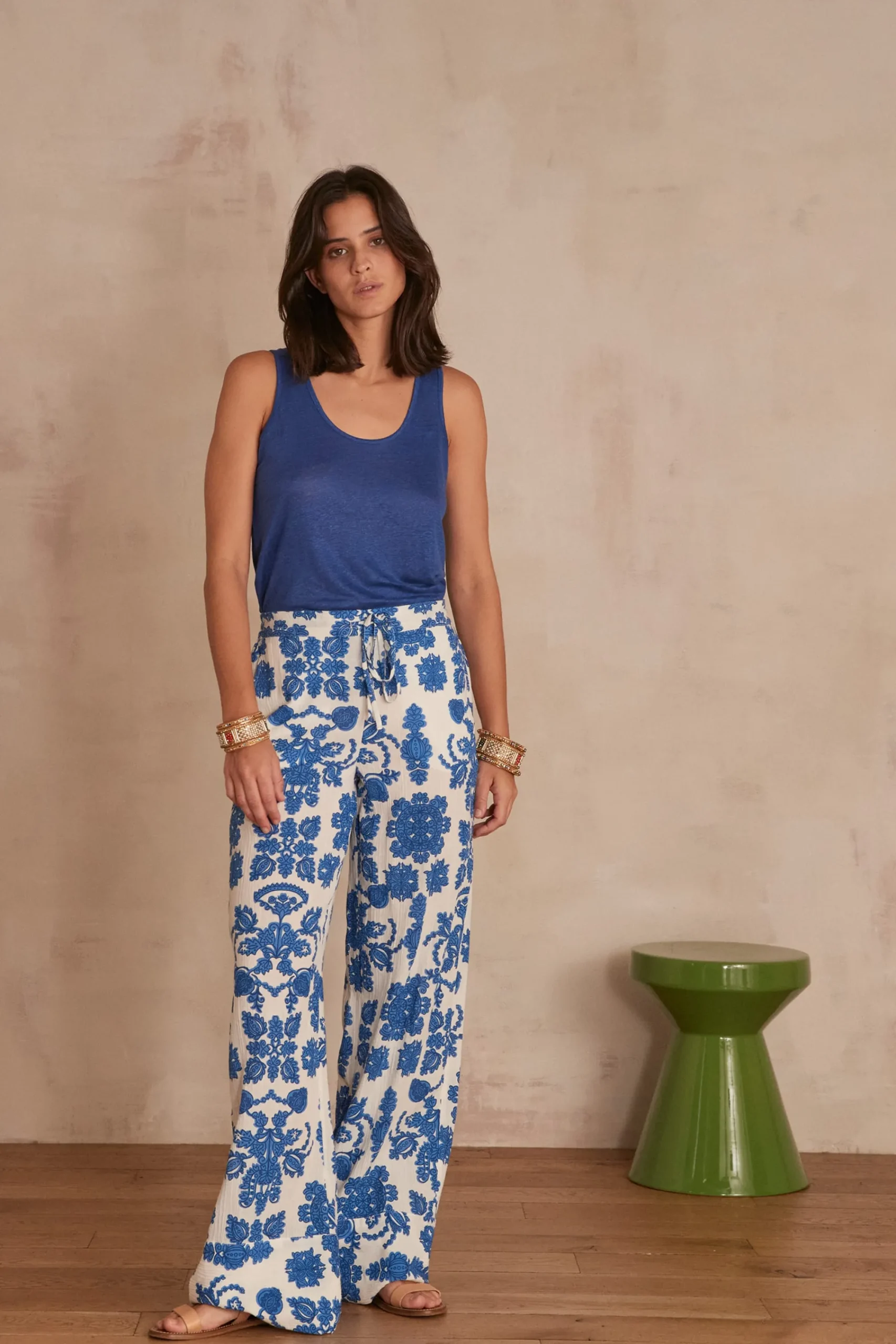 Maison 123 Pantalons Fluides|Pantalons Larges>PANTALON LARGE PRINCE BLEU ROI