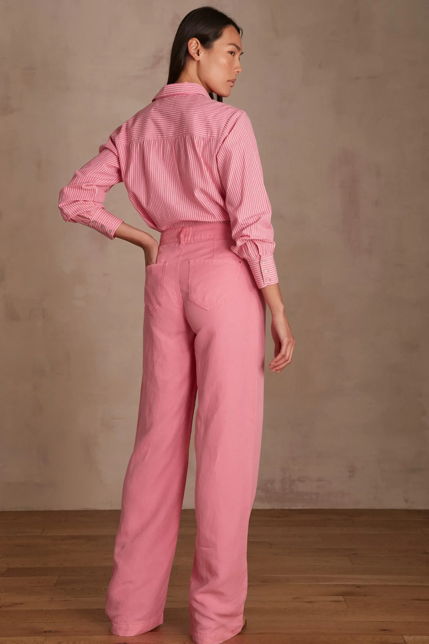 Maison 123 Pantalons Fluides>Pantalon large SANDY ROSE PALE