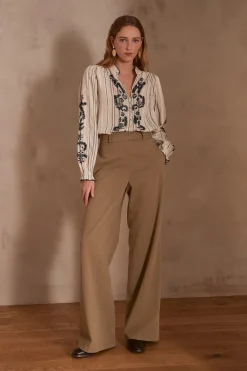 Maison 123 Pantalons De Tailleur|Pantalons Fluides>Pantalon LAYLA FEUILLE