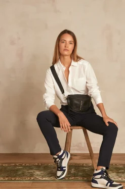 Maison 123 Pantalons De Tailleur|Pantalons Fluides>Pantalon slim microfibre Lara Produit labellisé We Care mettant en avant l'utilisation de matières plus responsables et la valorisation de la production locale MARINE