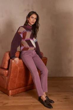 Maison 123 Jeans Droits|Les Morphologies En H>Pantalon PATIENCE VIOLET