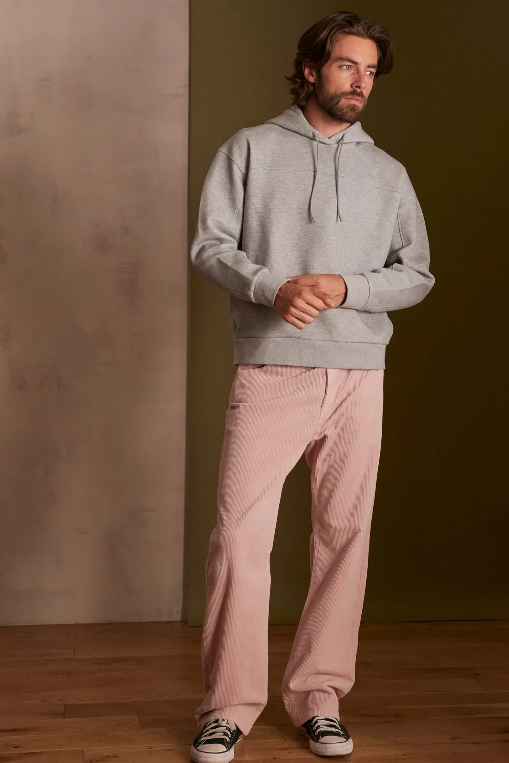 Maison 123 Pantalons Larges|Pantalons En Velours>Pantalon unisexe GABY MAUVE PALE