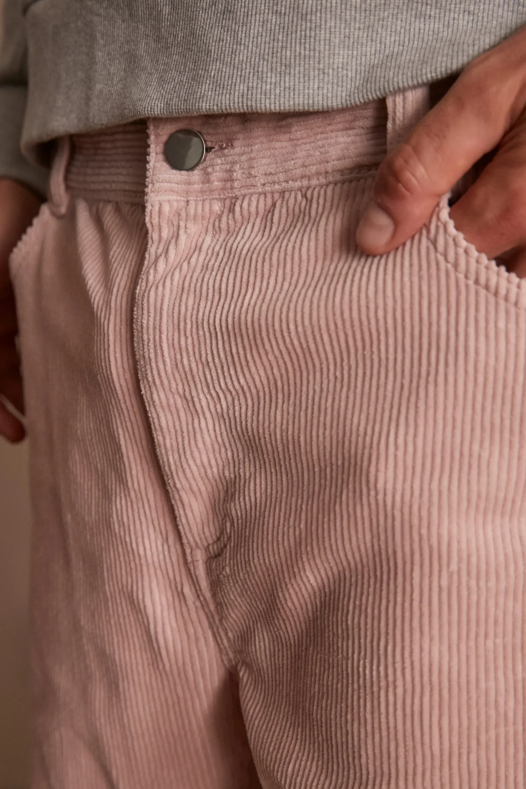 Maison 123 Pantalons Larges|Pantalons En Velours>Pantalon unisexe GABY MAUVE PALE