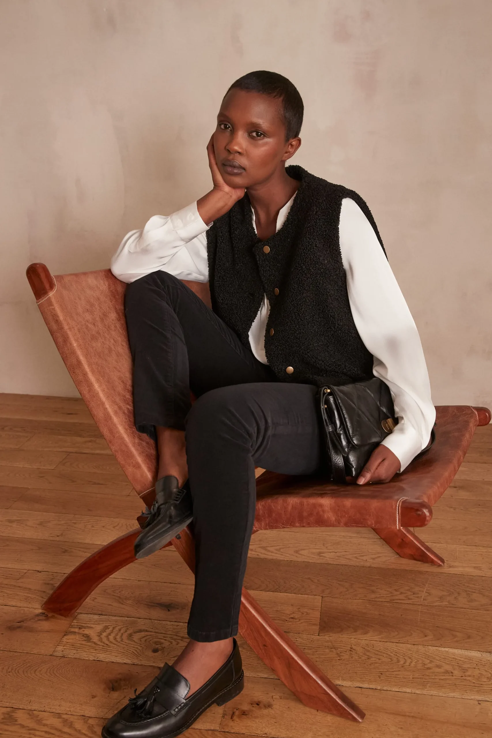 Maison 123 Pantalons Noirs|Pantalons En Velours>Pantalon VANNY NOIR