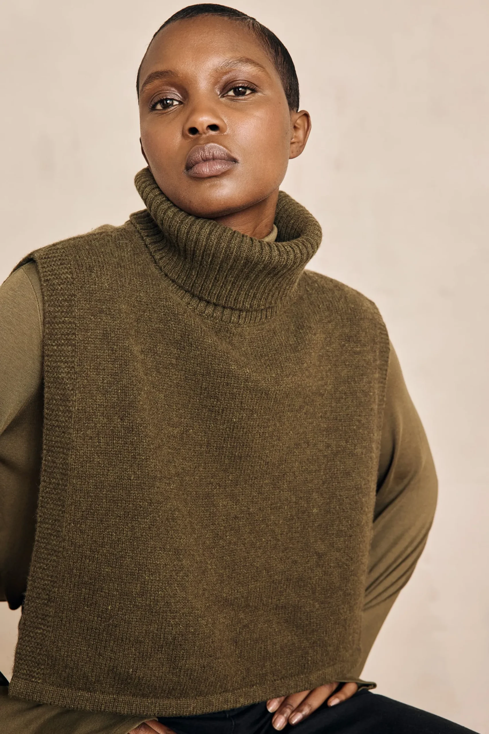 Maison 123 Echarpes|Cols Et Plastrons>Plastron en laine LOLA OLIVE