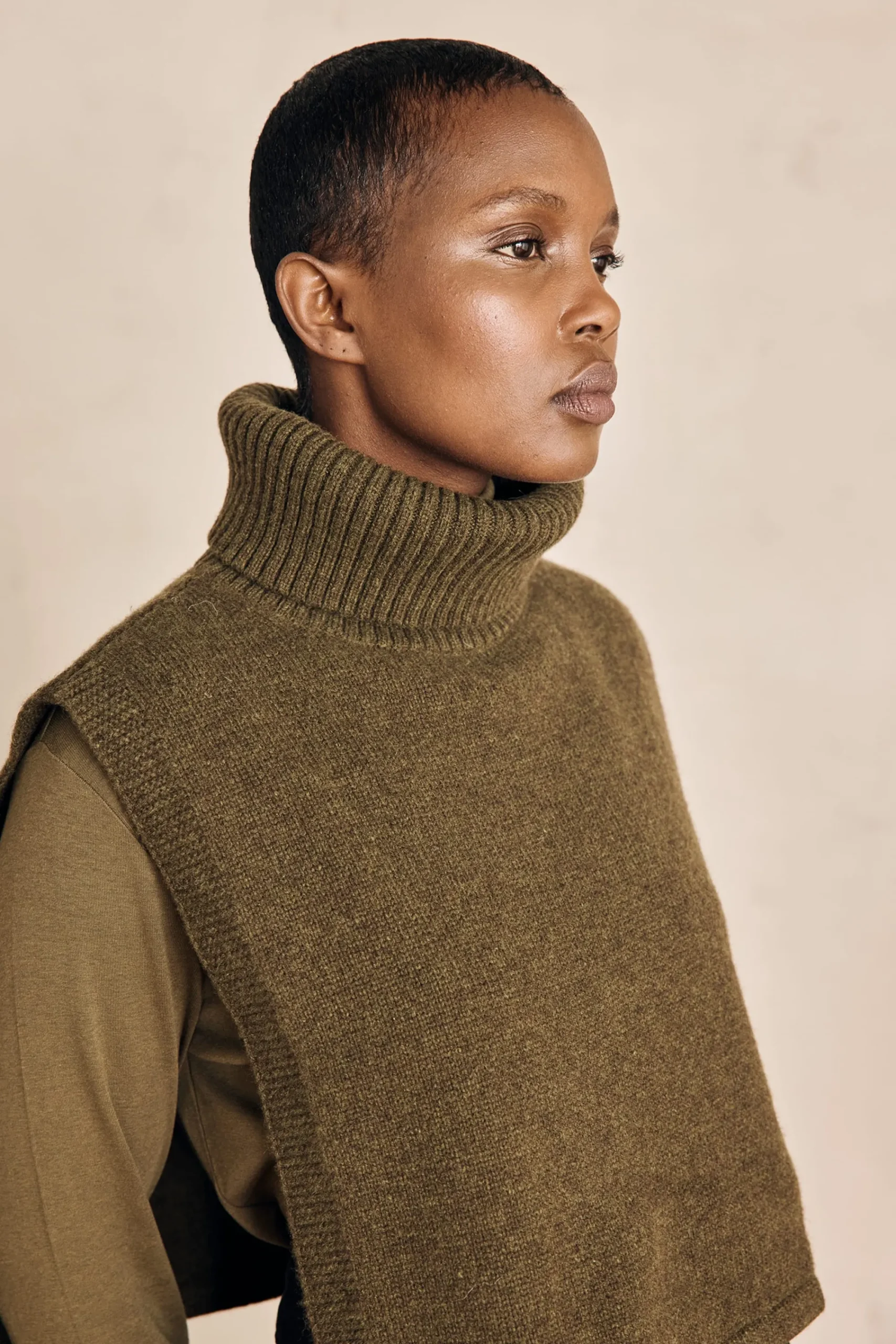 Maison 123 Echarpes|Cols Et Plastrons>Plastron en laine LOLA OLIVE