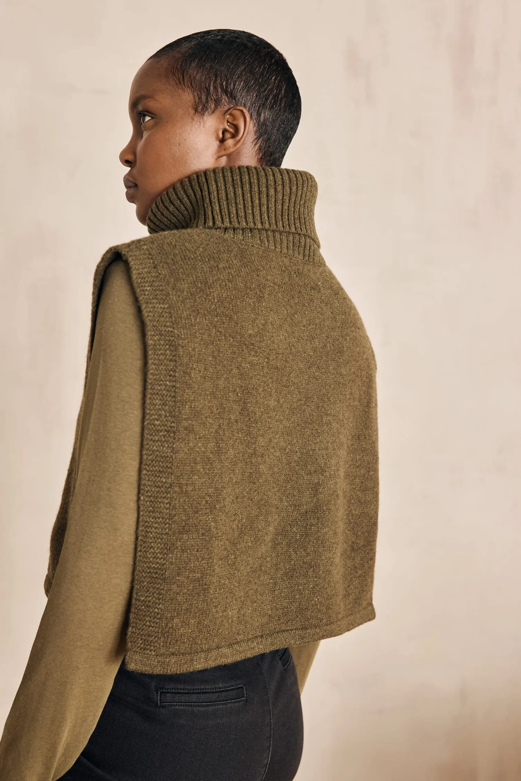 Maison 123 Echarpes|Cols Et Plastrons>Plastron en laine LOLA OLIVE