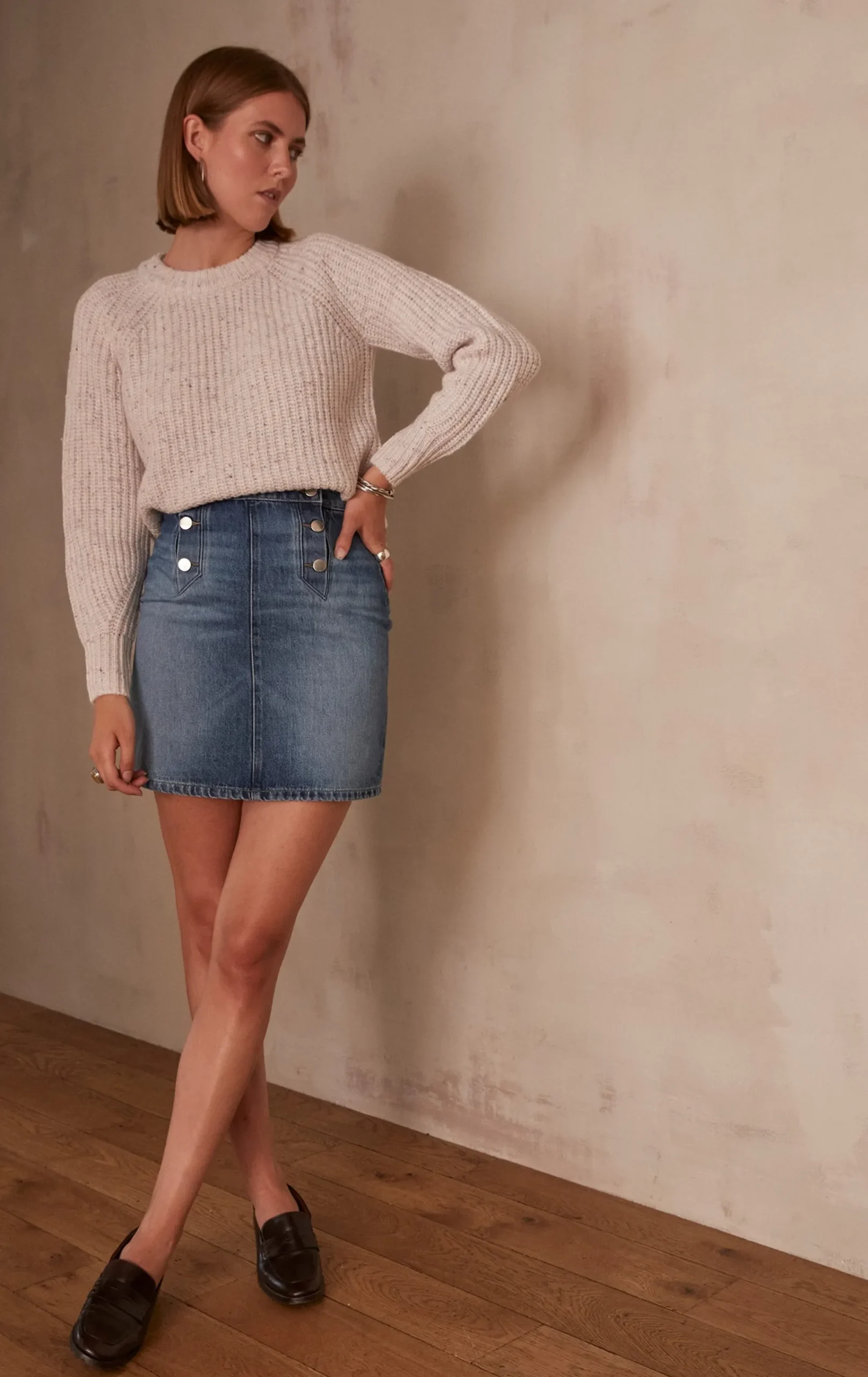 Maison 123 Pulls Col Rond>Pull CHIRLEY CREME