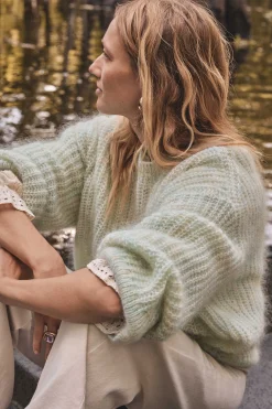 Maison 123 Pulls Col Rond>Pull CLYDE MENTHE