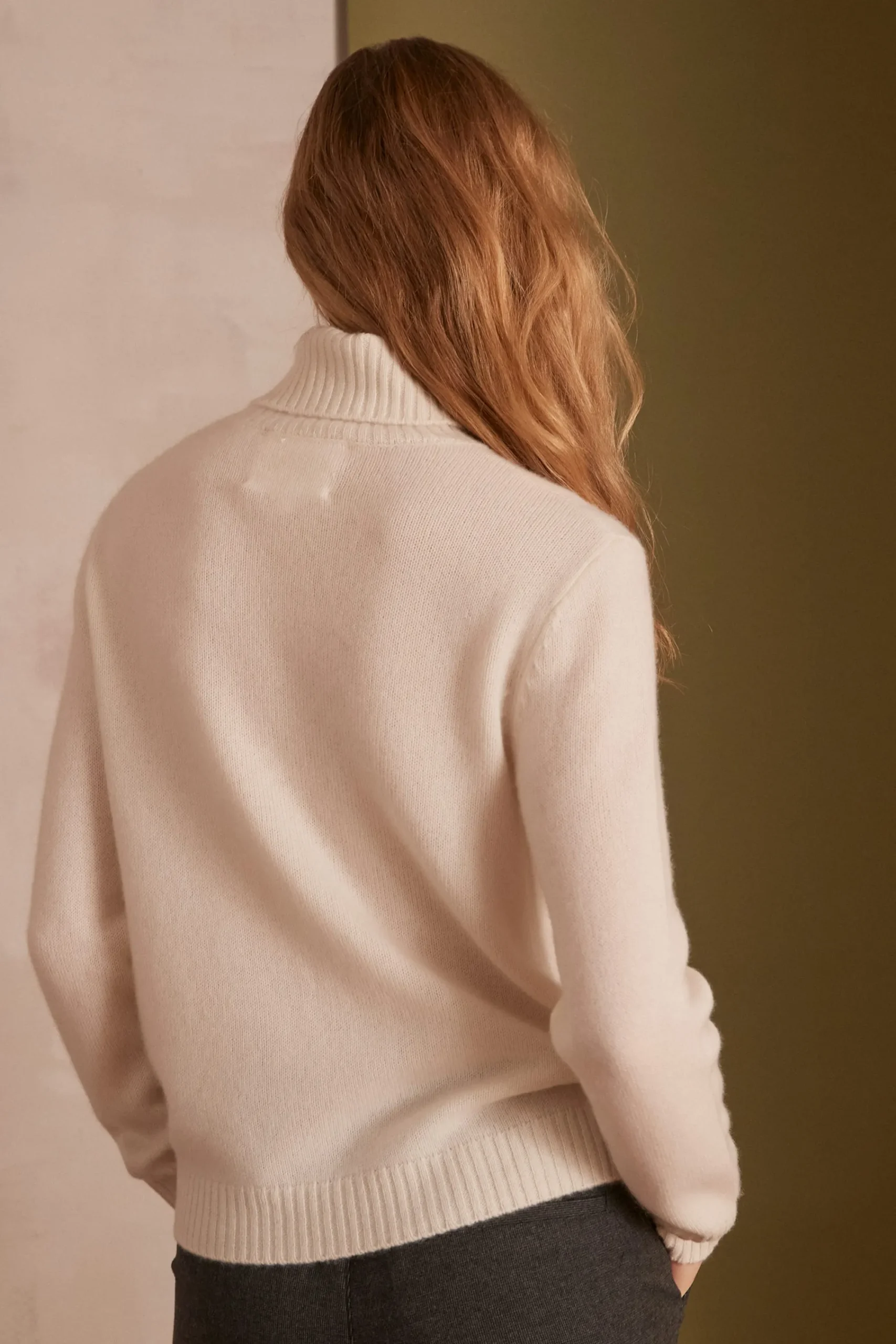 Maison 123 Pulls À Col Roulé|Pulls En Cachemire>Pull col-roulé unisexe SWAN(N) CREME