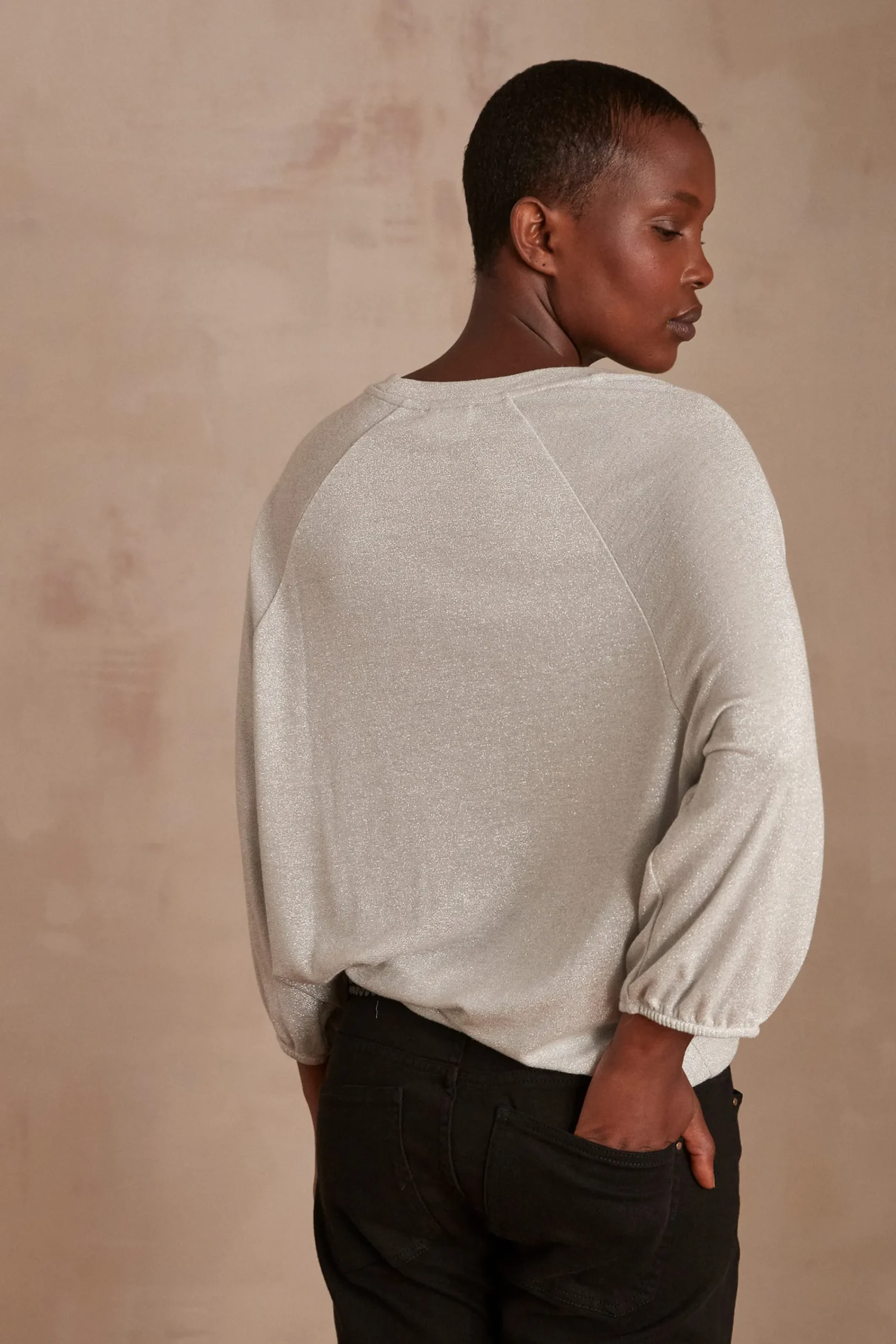 Maison 123 T-Shirts Col Rond>Pull léger TOPAZE ARGENT