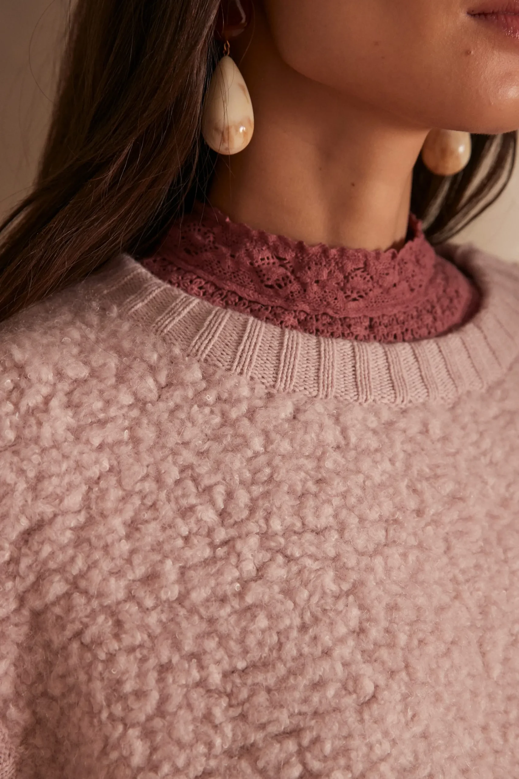 Maison 123 Pulls Col Rond|Pulls Sans Manches>Pull sans manches STELLA MAUVE PALE