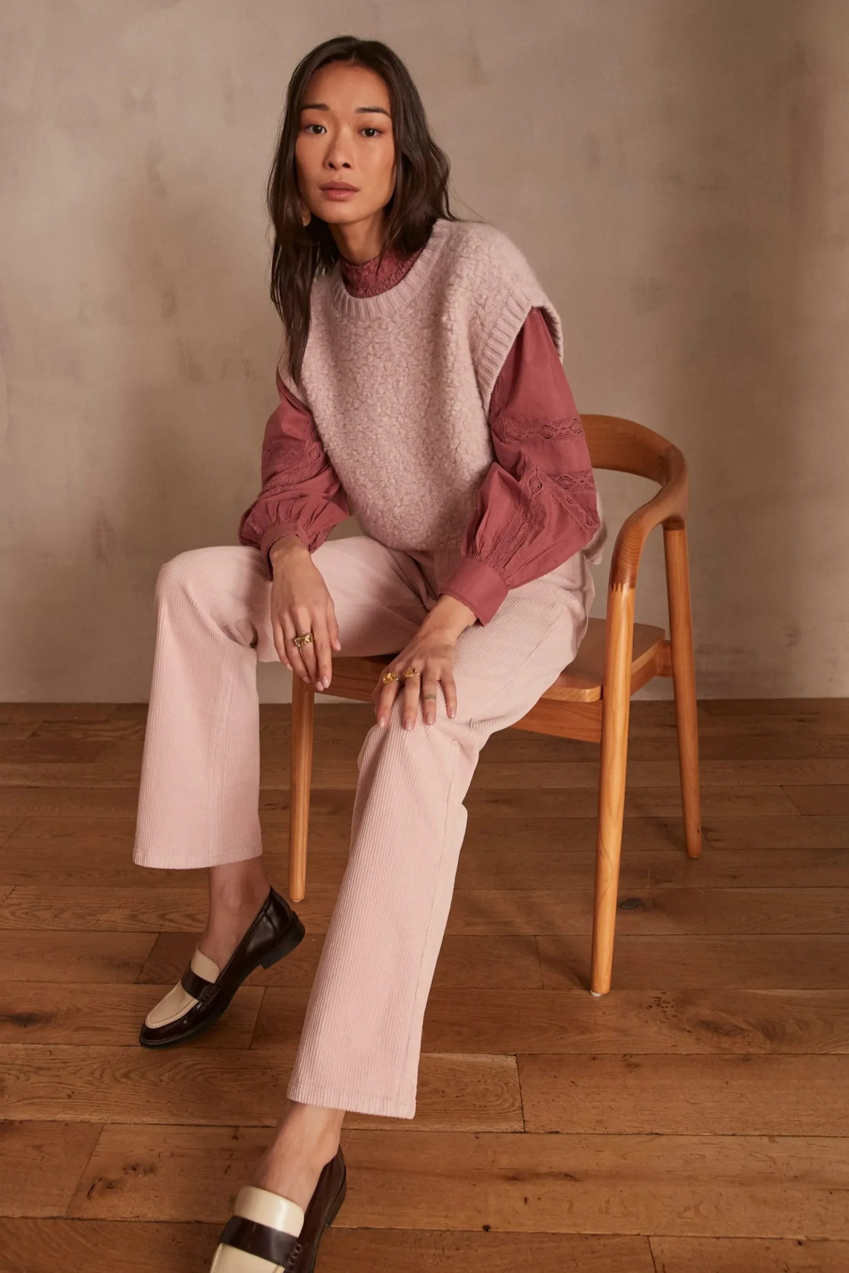 Maison 123 Pulls Col Rond|Pulls Sans Manches>Pull sans manches STELLA MAUVE PALE