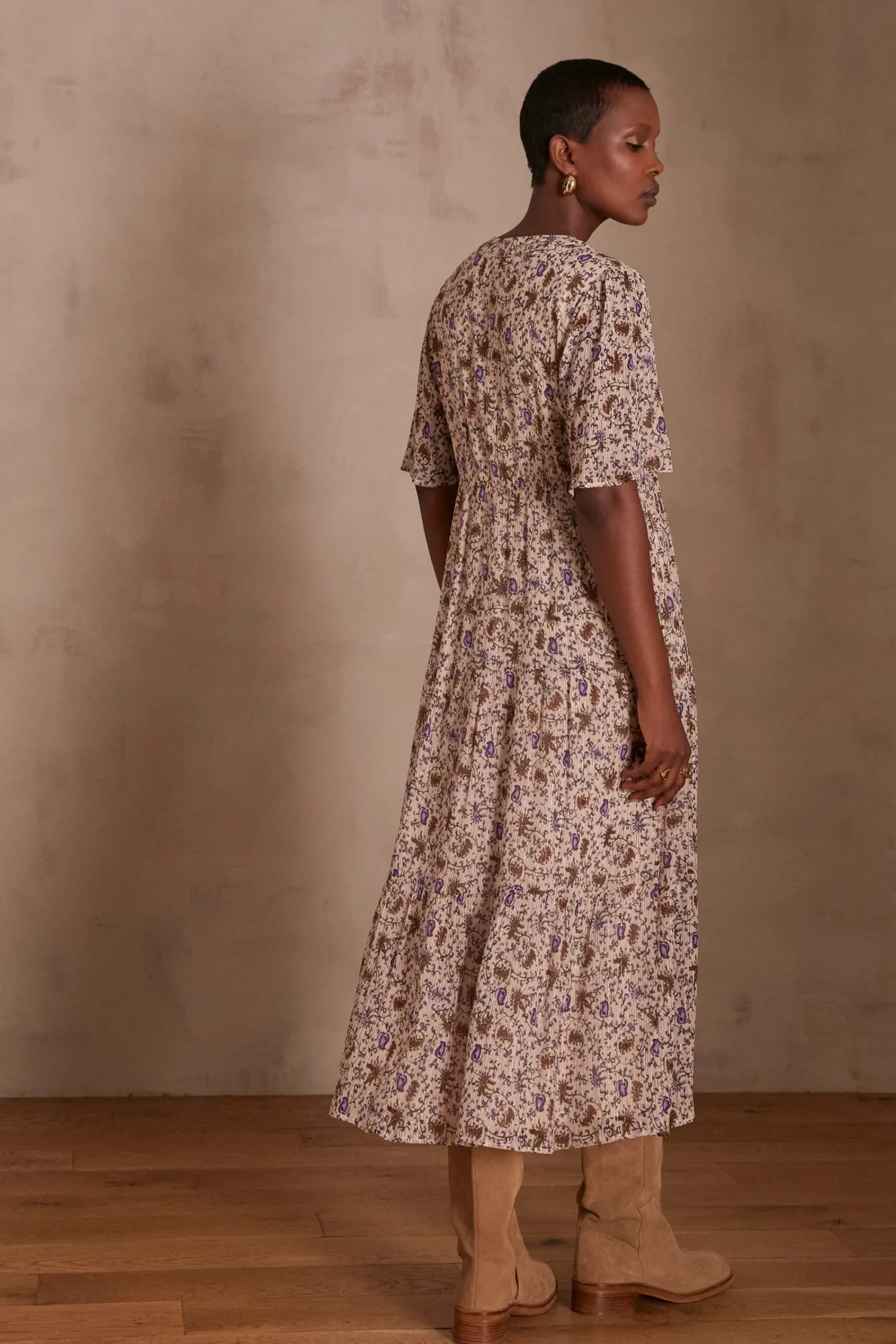 Maison 123 Robes Longues|Robes Imprimées>Robe ALBINA NATUREL