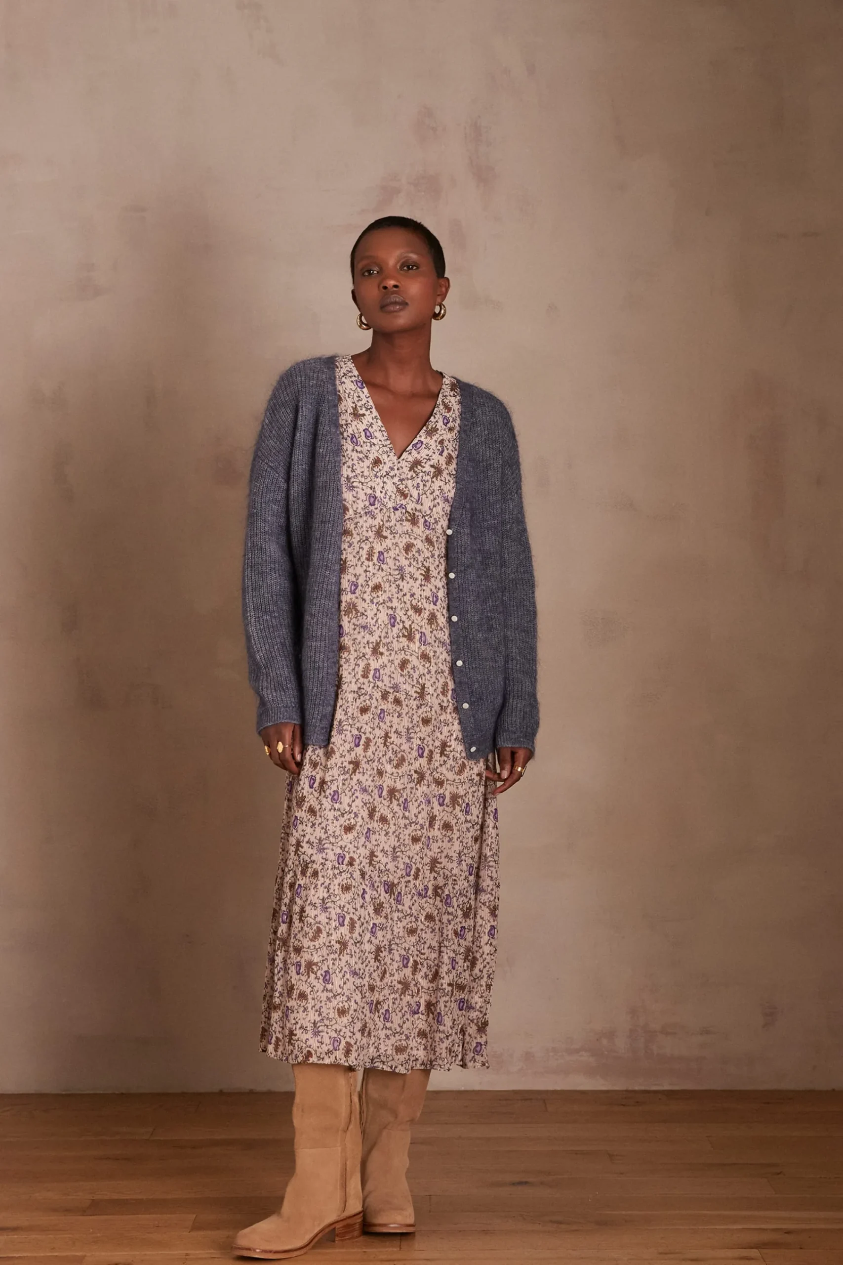 Maison 123 Robes Longues|Robes Imprimées>Robe ALBINA NATUREL