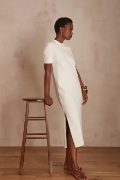 Maison 123 Robes En Maille|Robes Longues>Robe AXEL Produit labellisé We Care mettant en avant l'utilisation de matières plus responsables et la valorisation de la production locale CREME
