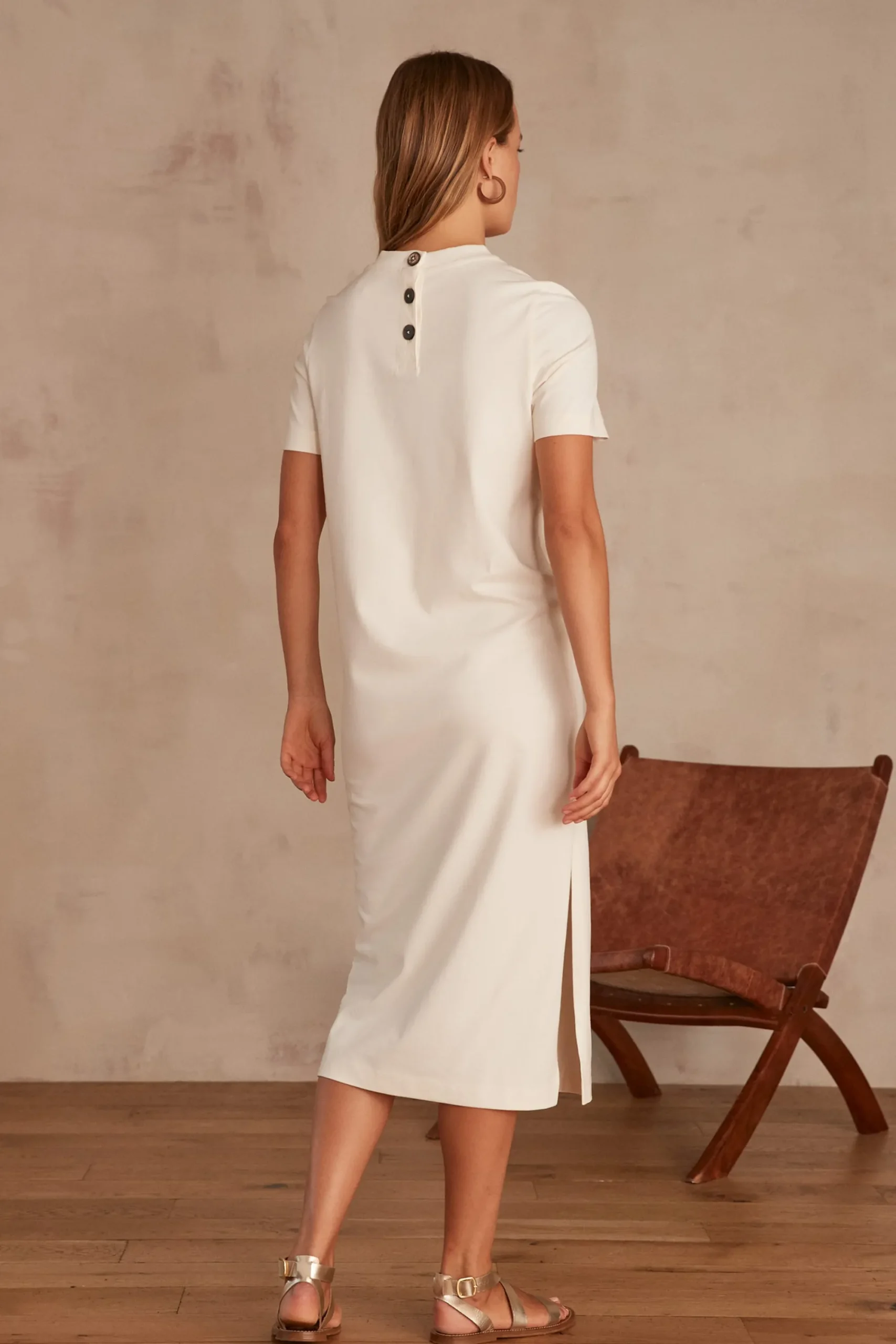 Maison 123 Robes En Maille|Robes Longues>Robe AXEL Produit labellisé We Care mettant en avant l'utilisation de matières plus responsables et la valorisation de la production locale CREME