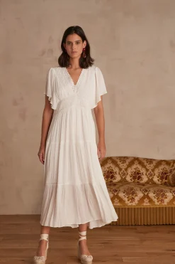 Maison 123 Robes Longues|Robes Fluides>ROBE CAMILLE BLANC