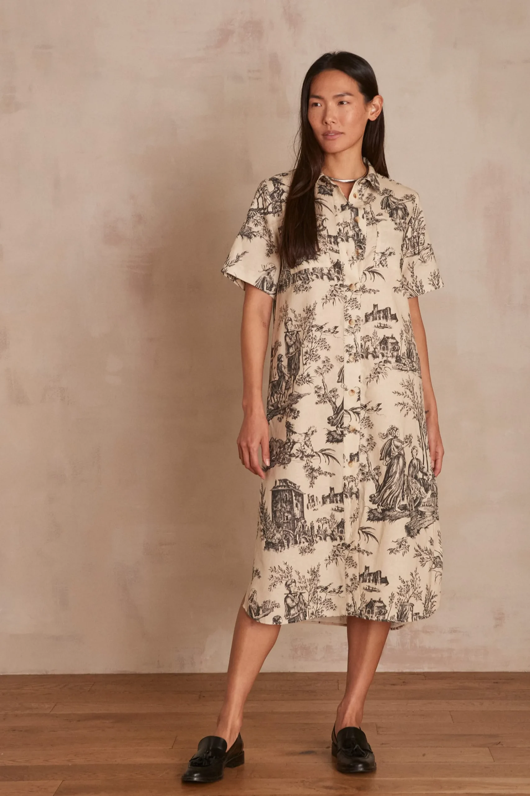 Maison 123 Robes Longues|Robes Imprimées>Robe chemise Maxine CREME