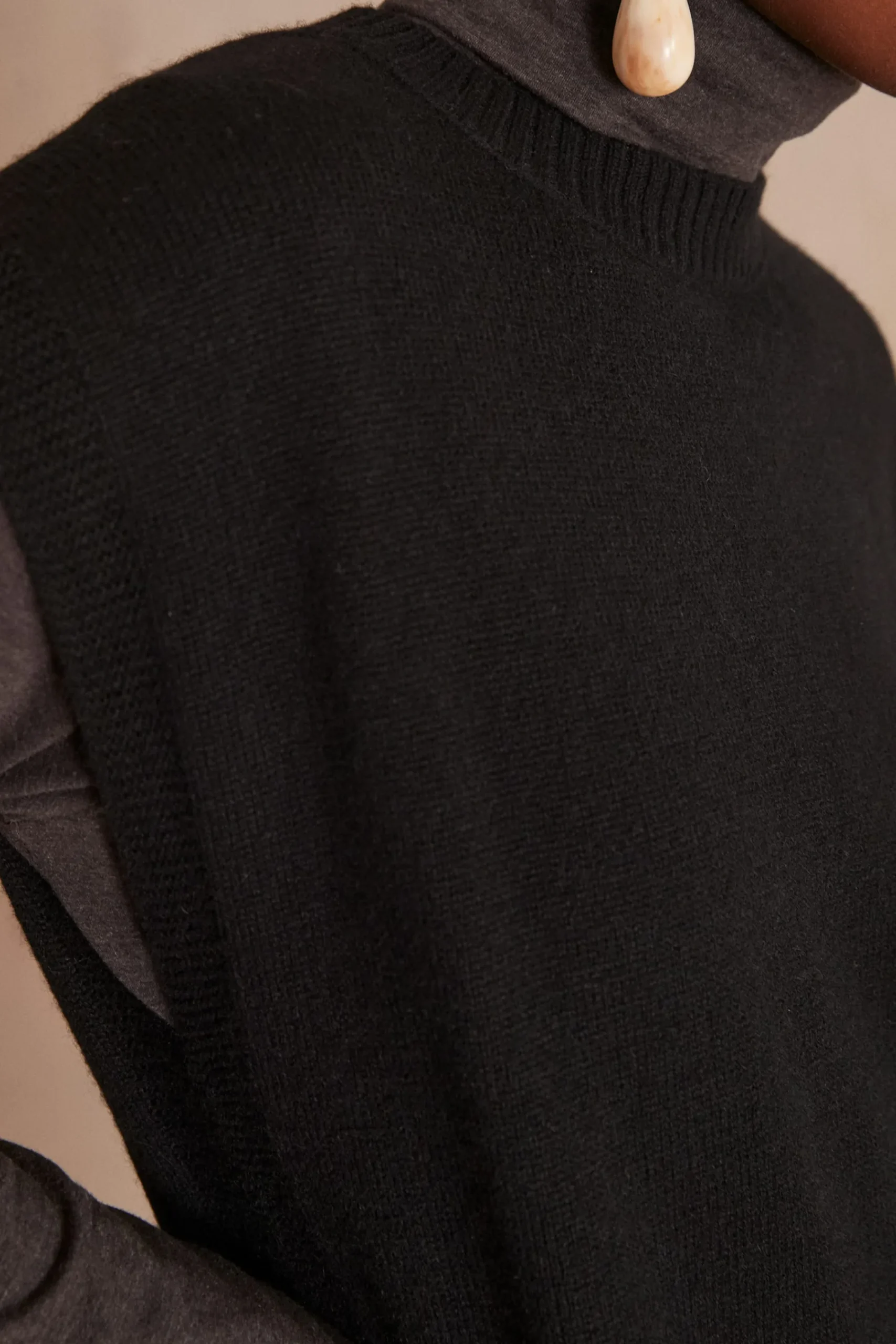 Maison 123 Robes En Maille|Robes Noires>Robe en laine MARION NOIR