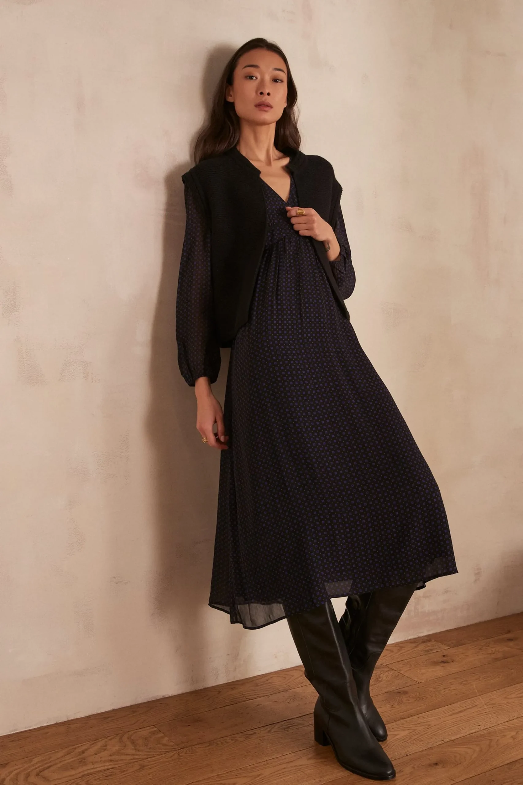 Maison 123 Robes Longues|Robes Imprimées>Robe LAURIANE MARINE