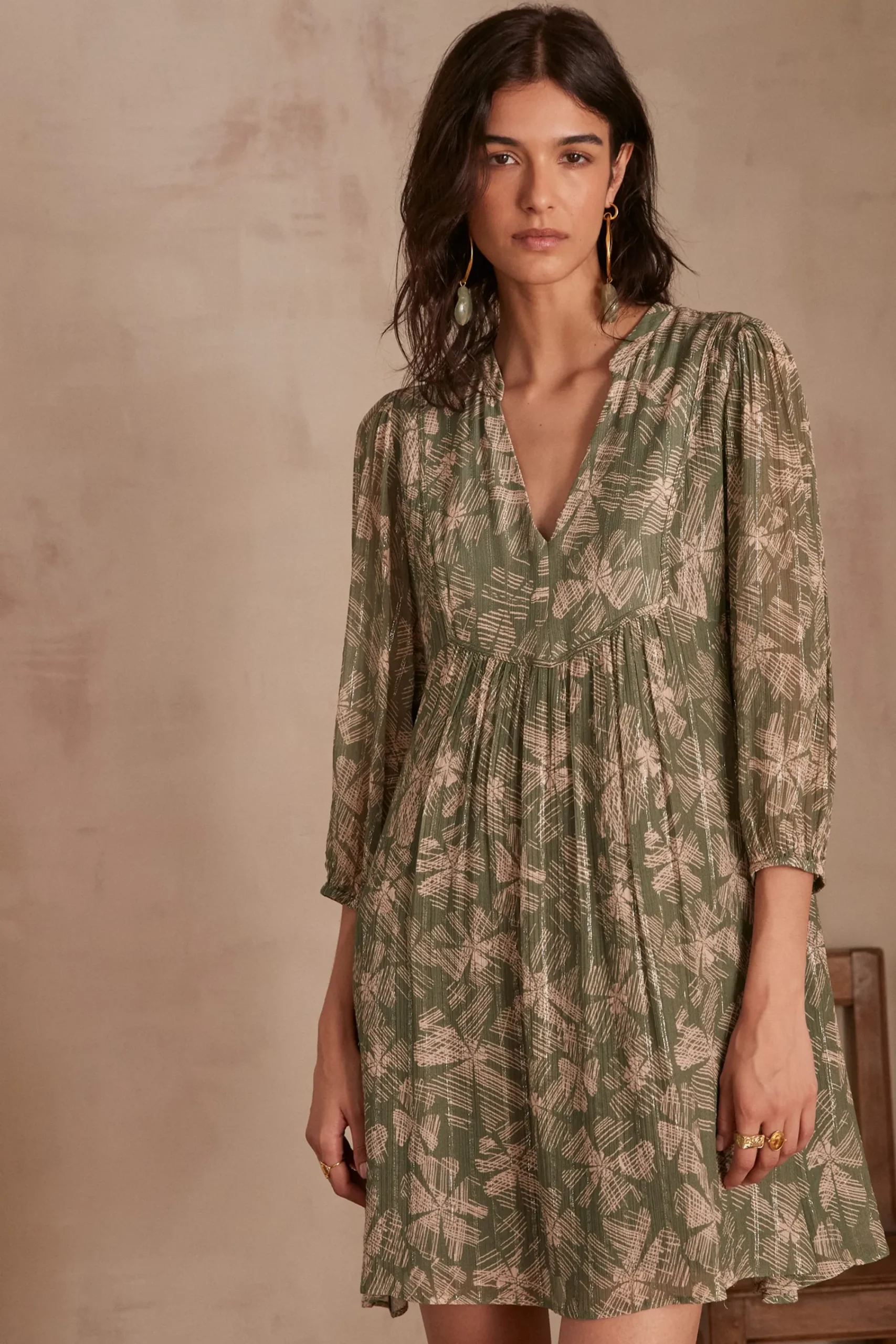 Maison 123 Robes Courtes|Robes Imprimées>Robe MANON FEUILLE